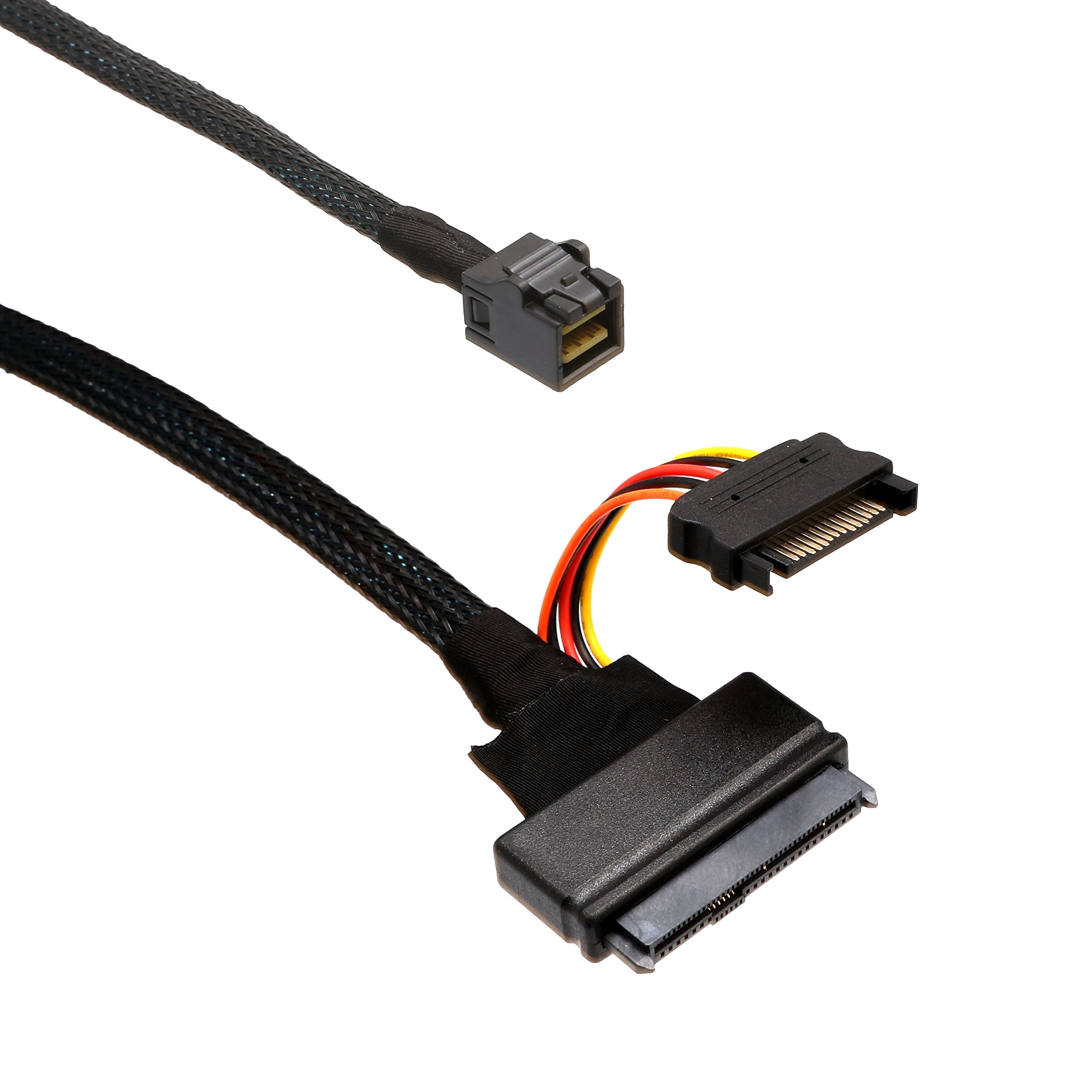 U.2 NVMe to MiniSAS Cable with SATA Power Connector for 2.5 U.2 NVMe SSD, SFF-8643 to SFF-8639 Cable SI-CAB40120