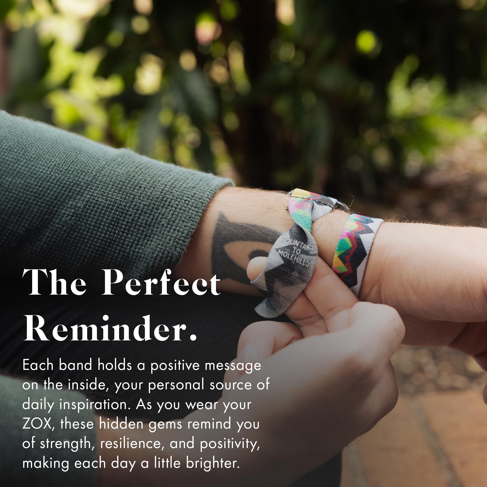 Zox Android Smart Watch Band - Mountains To Molehills | Soft, Adjustable Elastic Band With Motivational Affirmations And Beautif