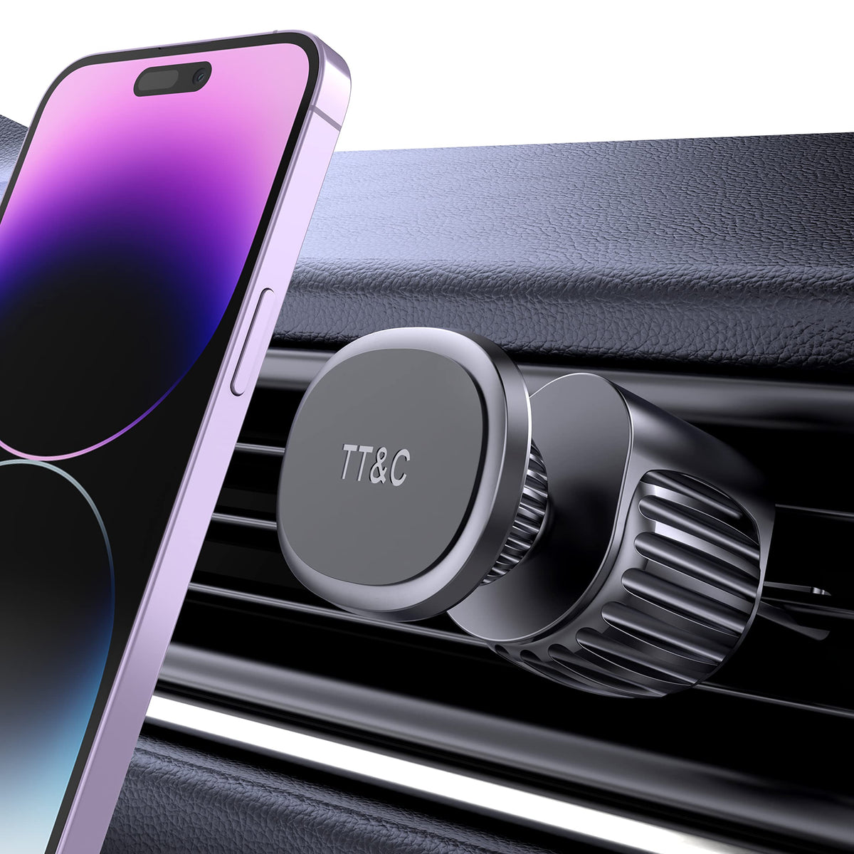 Tt&C Phone Holder For Car Universal Magnetic N52 6Pc Air Vent Phone Mount For Car, 360 Adjustable Super Strong Magnet For Iphone