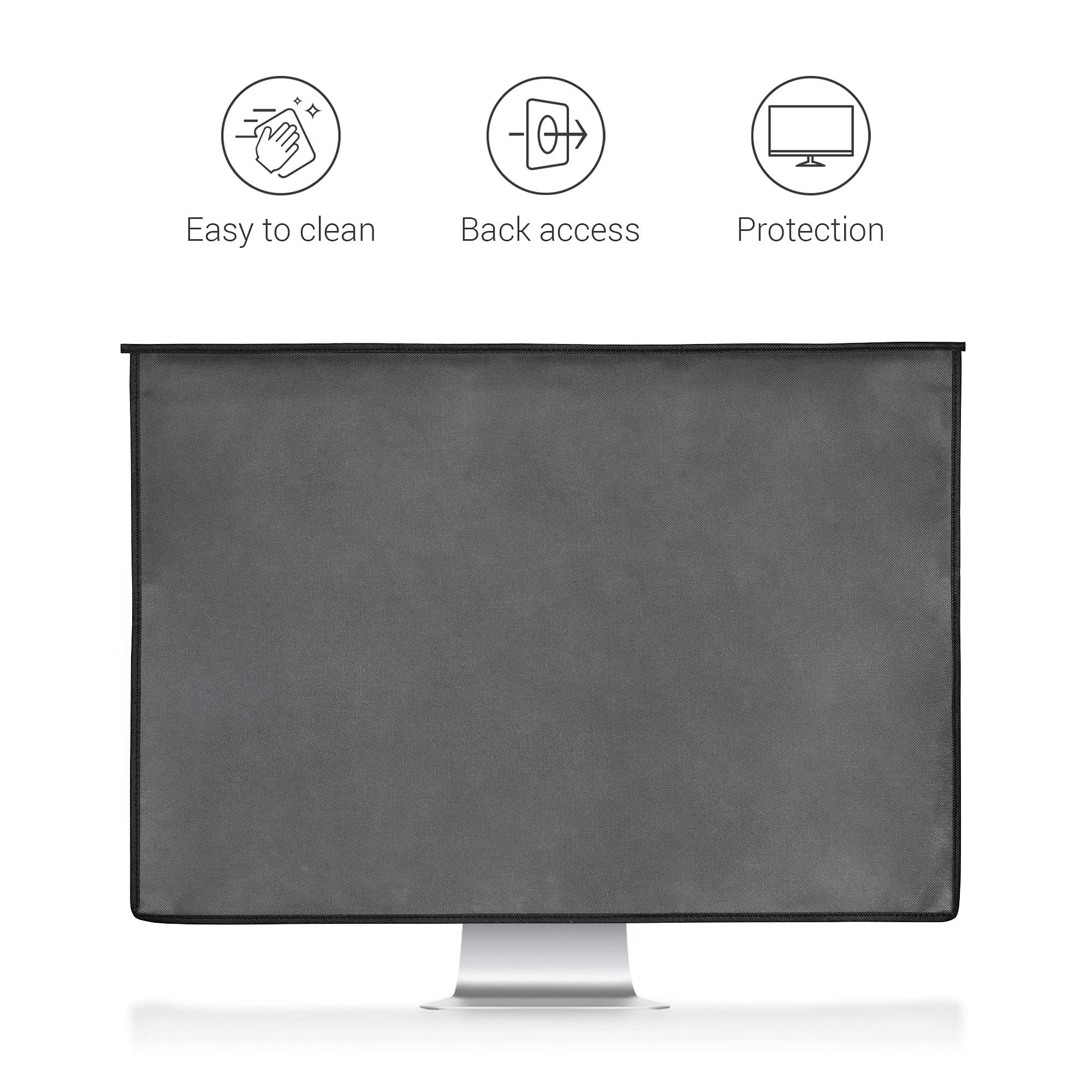 Kwmobile Cover Compatible With 24 26'' Monitor   3 In 1 Case With Storage For Mouse, Keyboard   Dark Grey