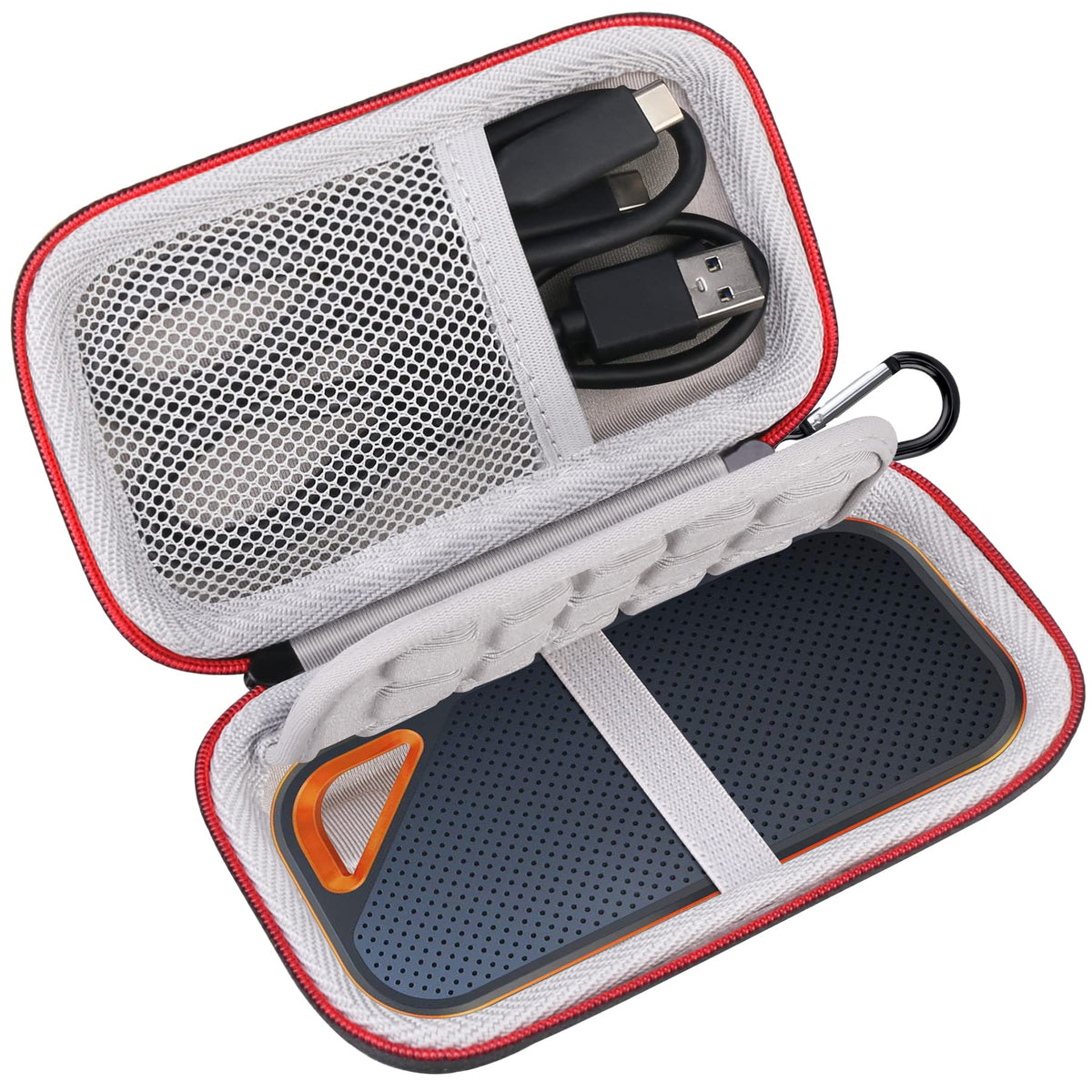 Lacdo Hard Carrying Case for SanDisk Extreme Pro/SanDisk Extreme Portable External SSD 500GB 1TB 2TB 4TB 8TB USB-C Solid State Drive EVA Shockproof Water Repellent Protective Storage Travel Bag, Black