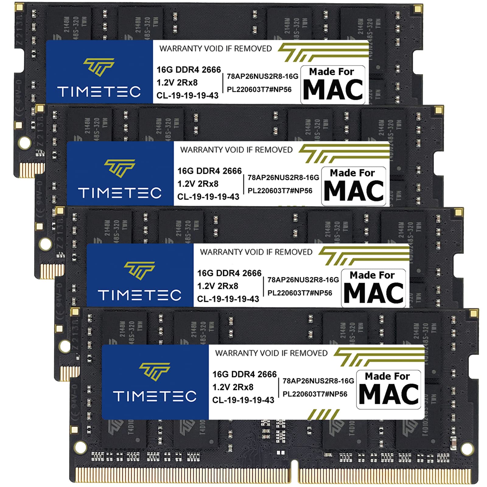 Timetec 64GB KIT(4x16GB) Compatible for Apple DDR4 2666MHz for Mid 2020 iMac (20,1/20,2) / Mid 2019 iMac (19,1) 27inch w/Retina