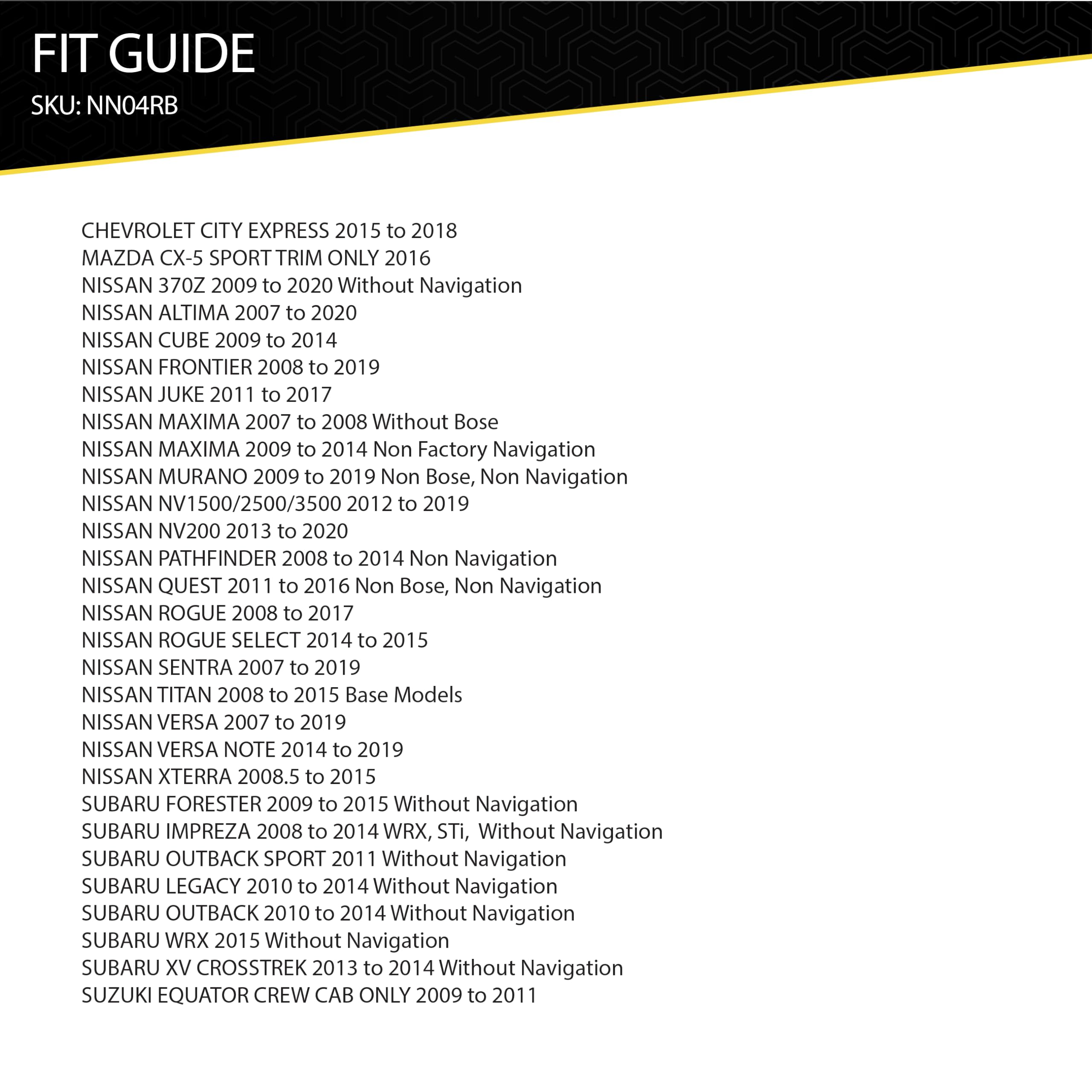 Scosche NN04RB Compatible with 2007 Up Nissan Power/Speaker Connector / Wire Harness for Re installing the Factory Stereo with Color Coded Wires white XL