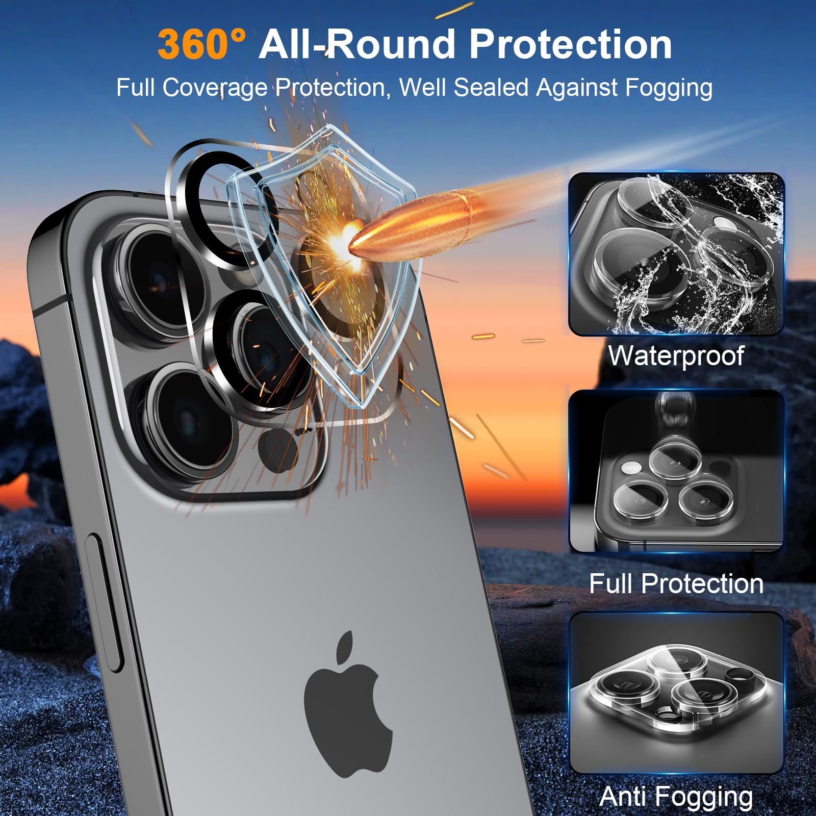 Sibeitu 3 Pack Screen Protector For Iphone 16 Pro Max With 3 Pack Camera Lens Tempered Glass Protector, 6.9 Inch Hd Clear Glass