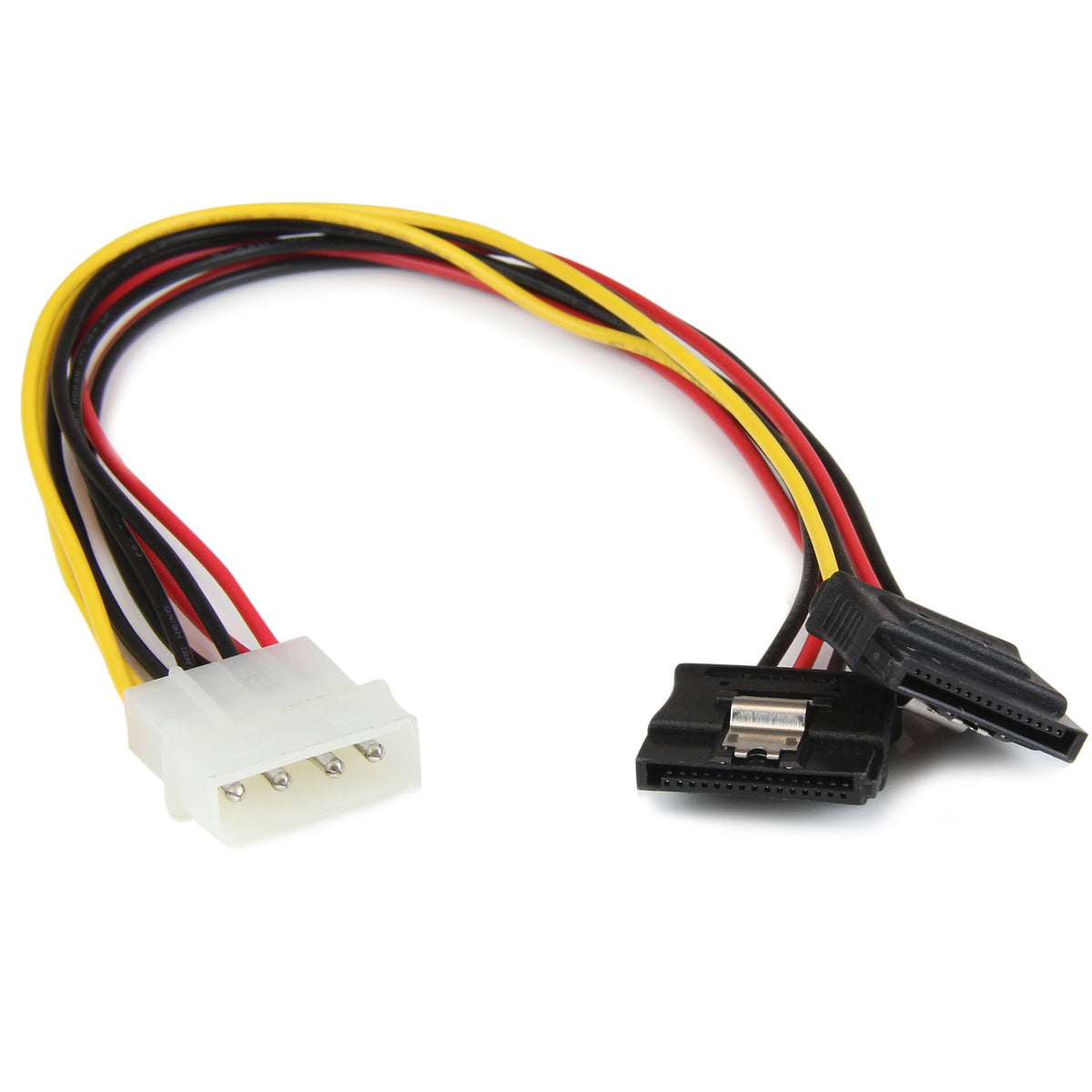 Startech.Com 12In Lp4 To 2X Latching Sata Power Y Cable Splitter Adapter   4 Pin Lp4 To Dual Sata Y Splitter (Pyo2Lp4Lsata)
