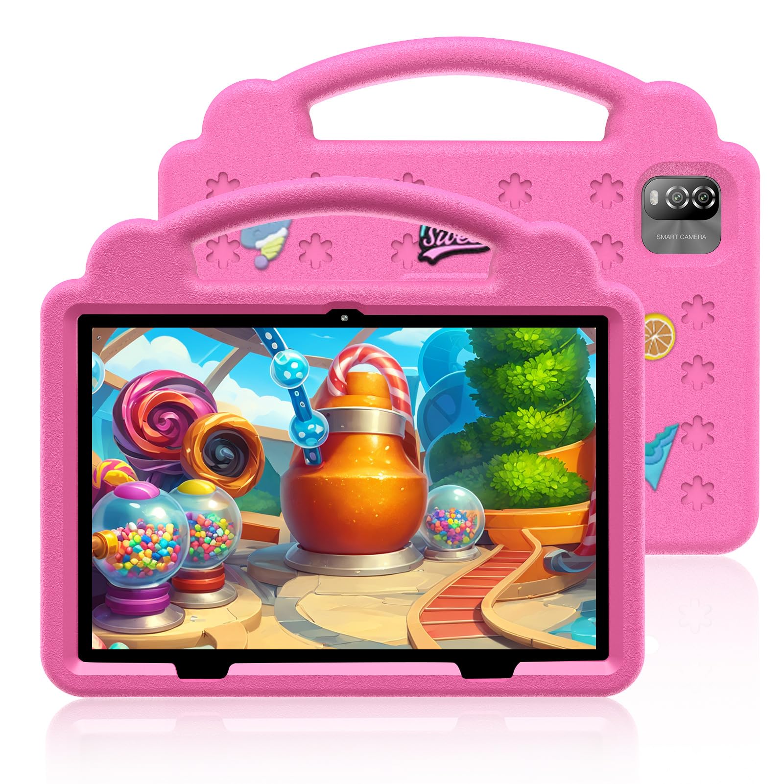 Volentex 10.1 Inch Kids Tablet, Android 15 Tablets With Case, 64Gb Pad For Age 3-12 Toddler, 6000Mah, Wifi, Bluetooth, Dual Came