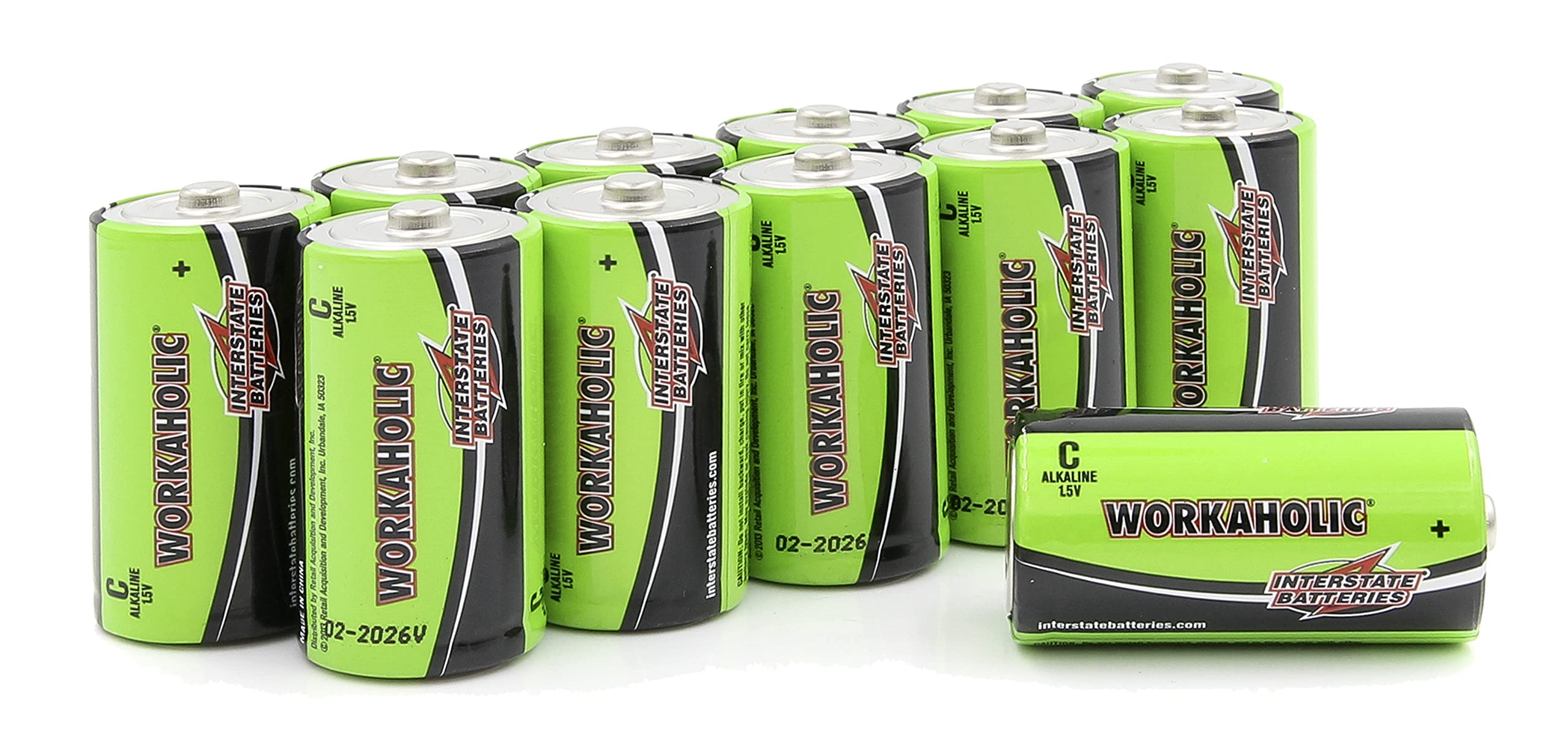Interstate Batteries C Cell Alkaline Battery (12 Pack) All Purpose 1.5V High Performance Batteries   Workaholic (Dry0080)