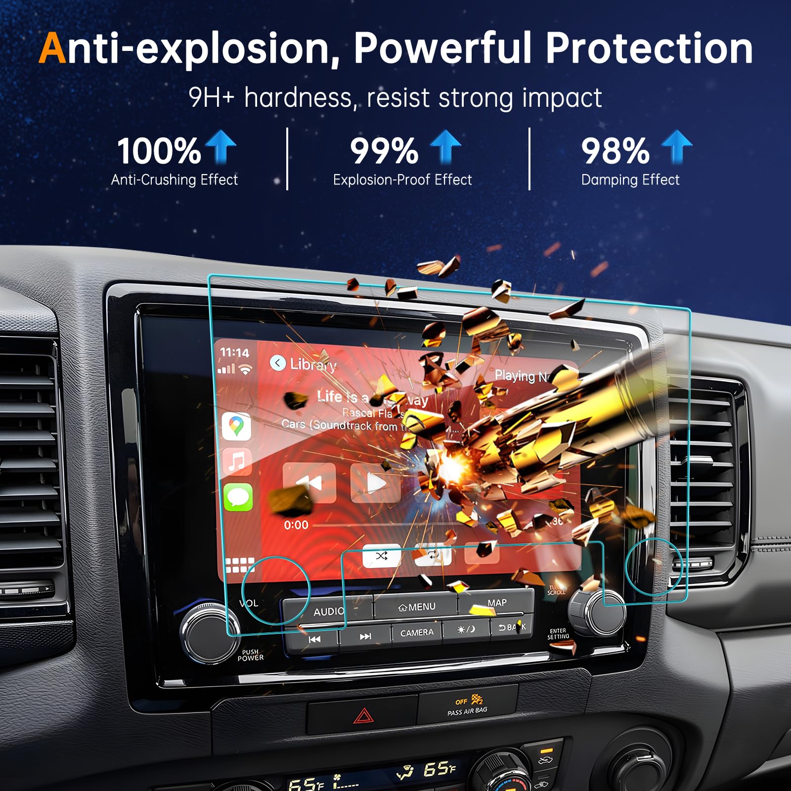 Shaohao For 2023 2024 Nissan Frontier Screen Protector For 2022 2024 Nissan Frontier (S/Sv) 8 In & Frontier (Pro X/Pro 4X) 9 In Pickup Truck Screen 2023 2024 Frontier Accessories 9H Glass Anti Scratch