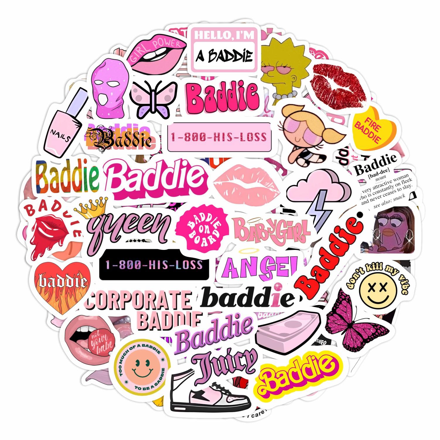 Baddie Stickers And Laptop Decals   Baddie Party Decorations, Baddie Party Favors   Baddie Birthday Gifts For Women   Aesthetic 