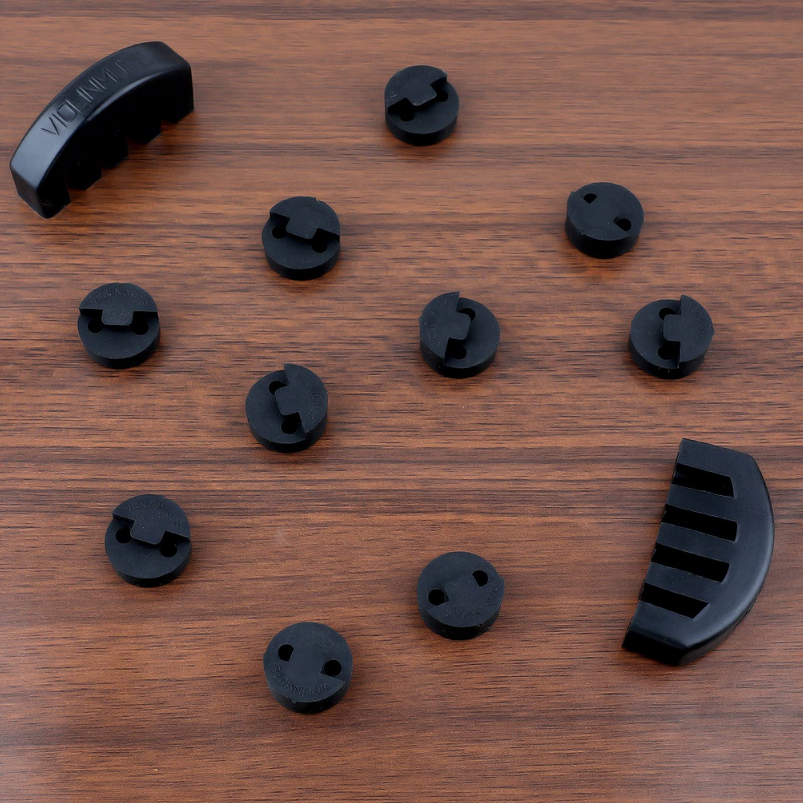 Rubber Violin Practice Mute Set, 10 Pack Round Tourte Style Mute For Violin And Small Viola & 2 Pack Claw Style 4/4 Violin Pract
