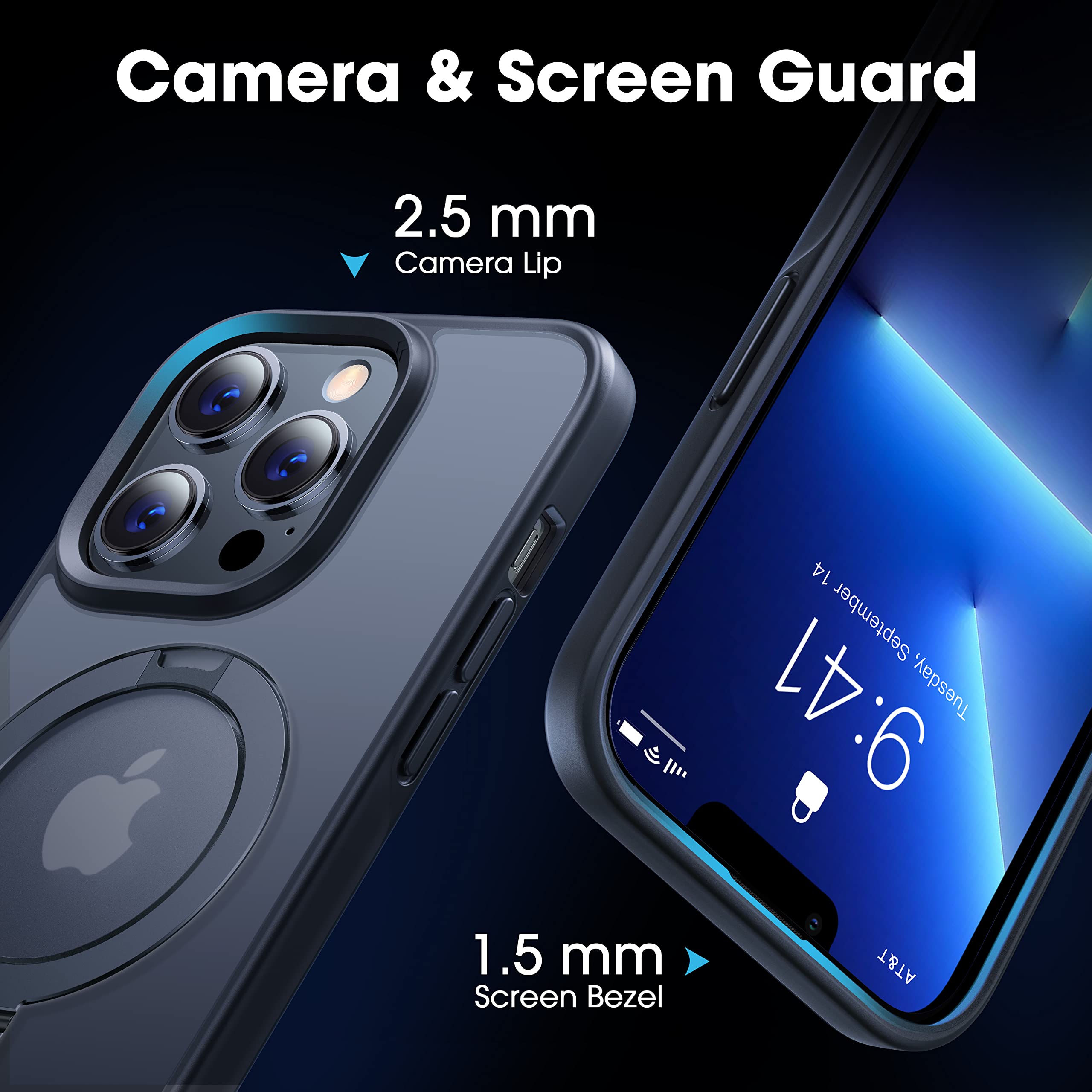 Casekoo Designed For Iphone 13 Pro Case With Magnetic Invisible Stand [Military Drop Protection] [Compatible With Magsafe] Shock