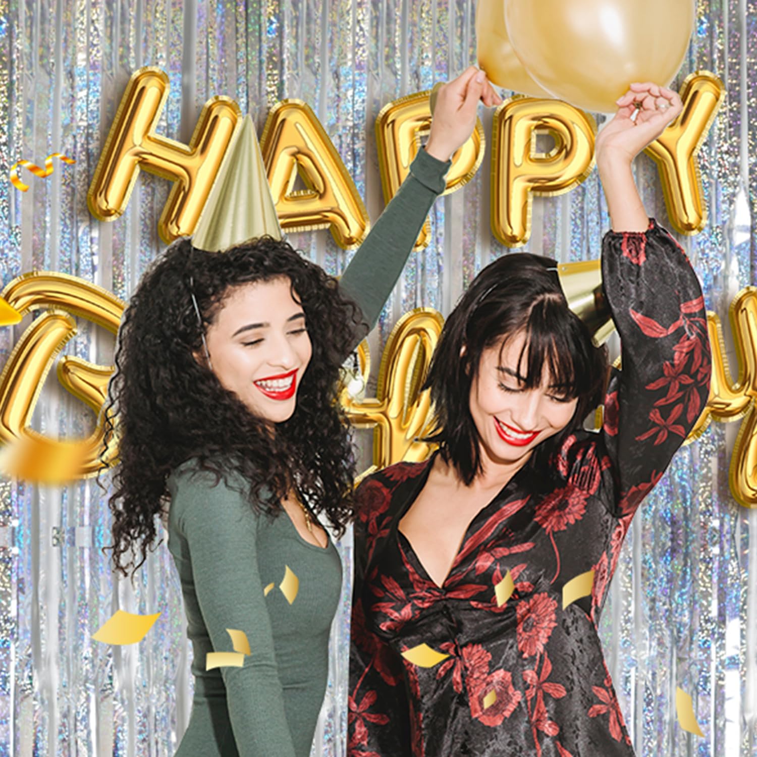 Qrabbit 4 Pack Silver Party Streamers, Shiny Foil Fringe Curtain Backdrop For Birthday Wedding Bachelorette Baby Shower Bridal S