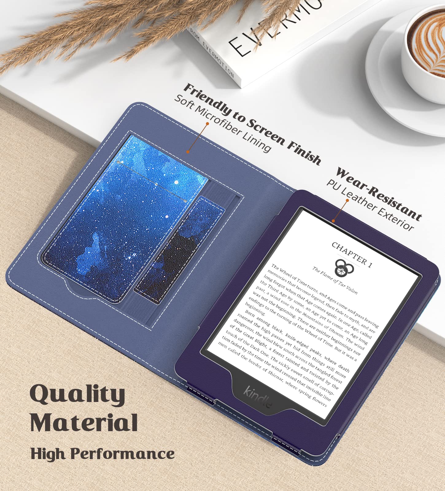 Moko Case Fits All New 6'' Kindle(11Th/10Th/8Th Generation, 2022/2019/2016 Release), Ultra Lightweight Pu Shell Cover With Auto
