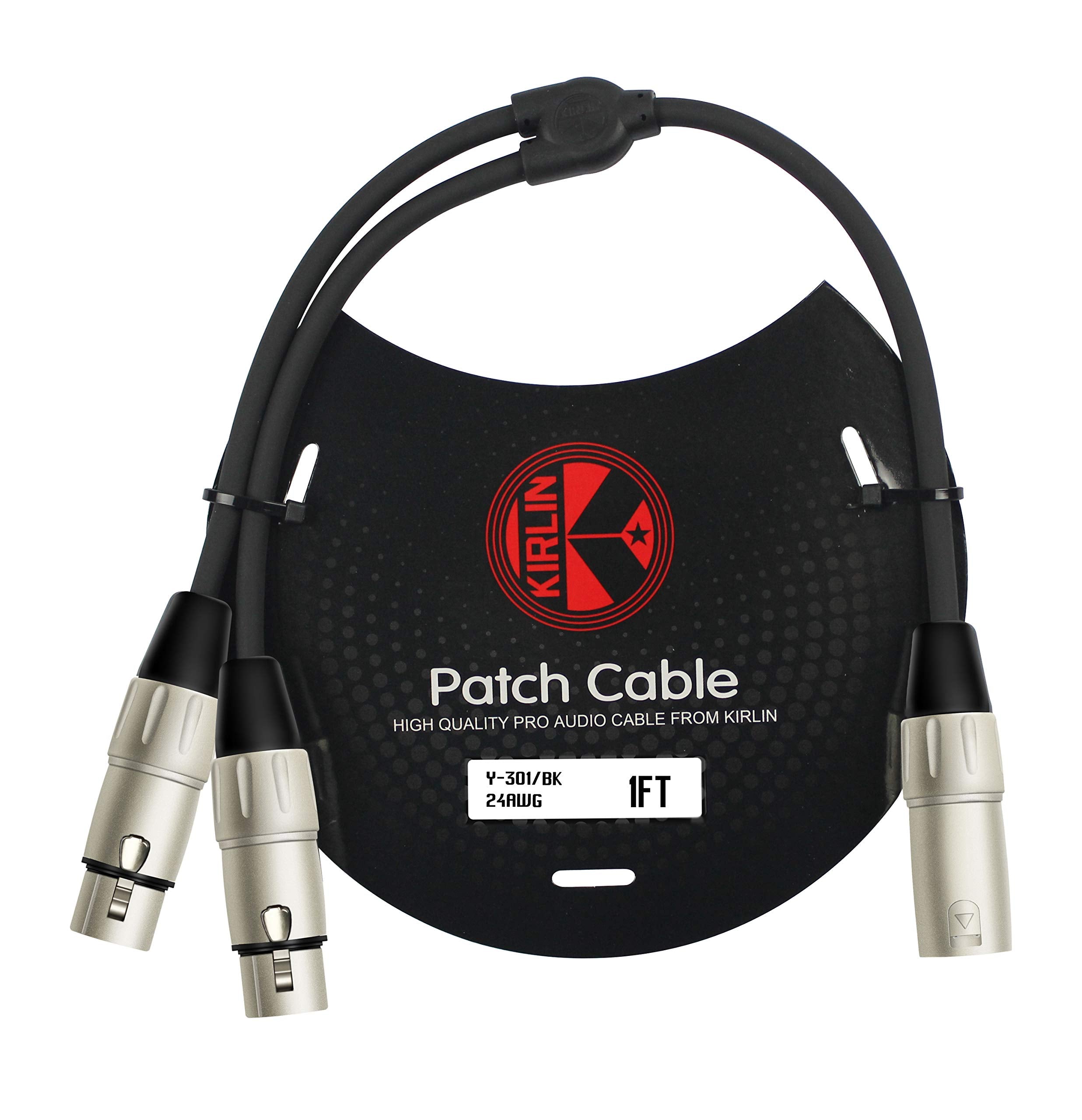 Kirlin Cable Y-301-01 - 1 Foot - Xlr Male To Dual Xlr Female Y-Cable