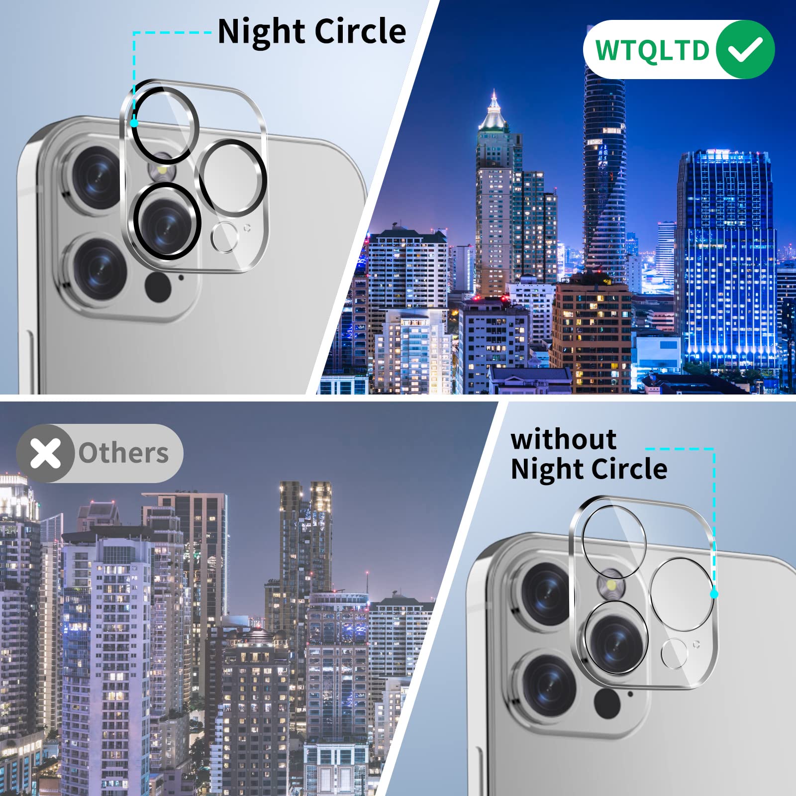 Wyqltd [2+2 Pack] For Iphone 14 Pro Privacy Screen Protector And Camera Lens Protector, Tempered Glass 9H Hardness Scratch And S