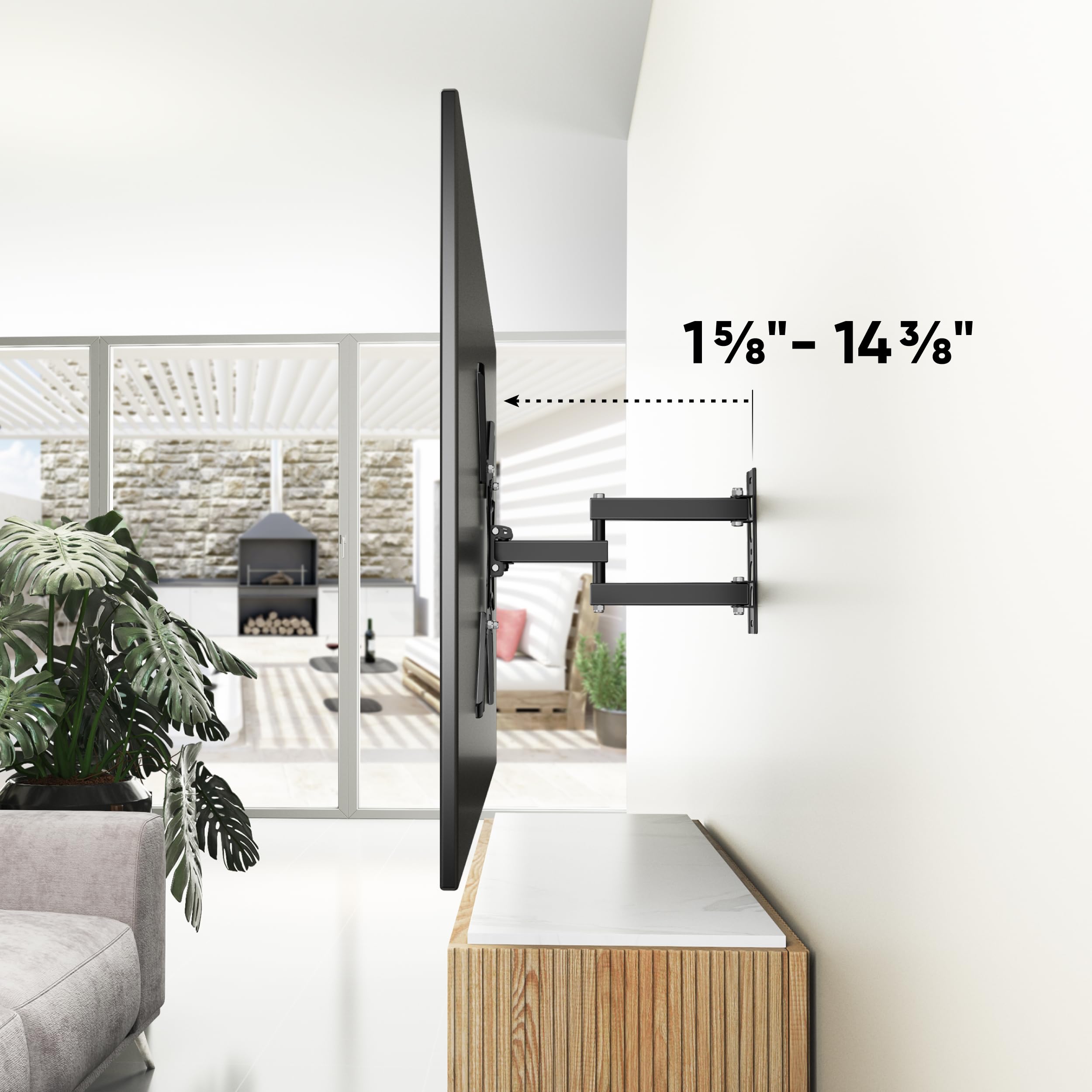 Articulating Tv Wall Mount For 26 55 Inch Screen Up To 88 Lbs   Extending Tv Mount Swivel And Tilt Full Motion Max Vesa 400X400