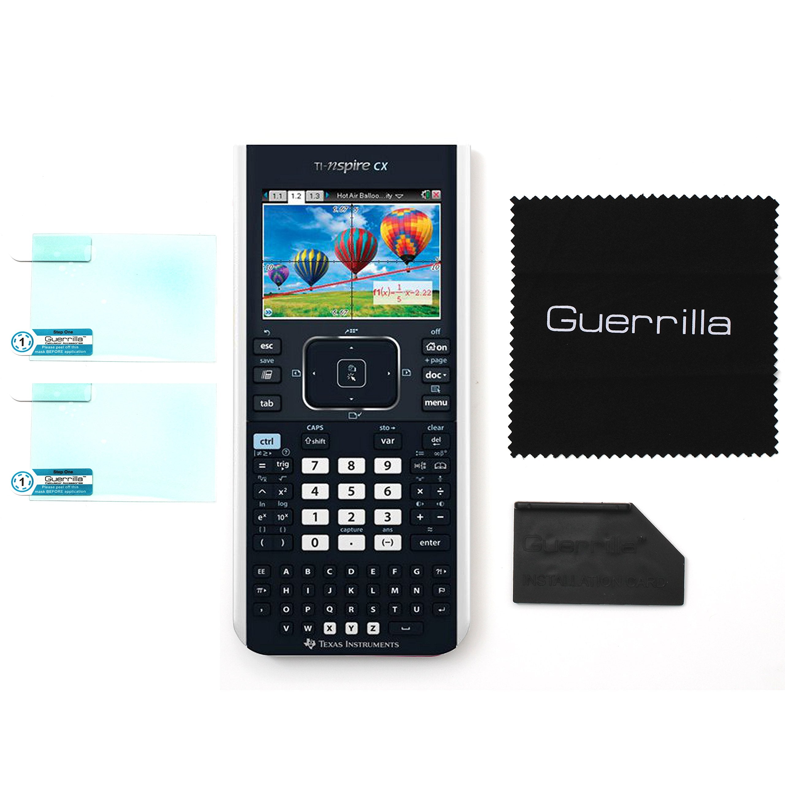 Guerrilla Military Grade Screen Protector 2 Pack For Ti Nspire Cx, Cx Cas, Cx Ii, And Cx Cas Ii Graphing Calculator, Black