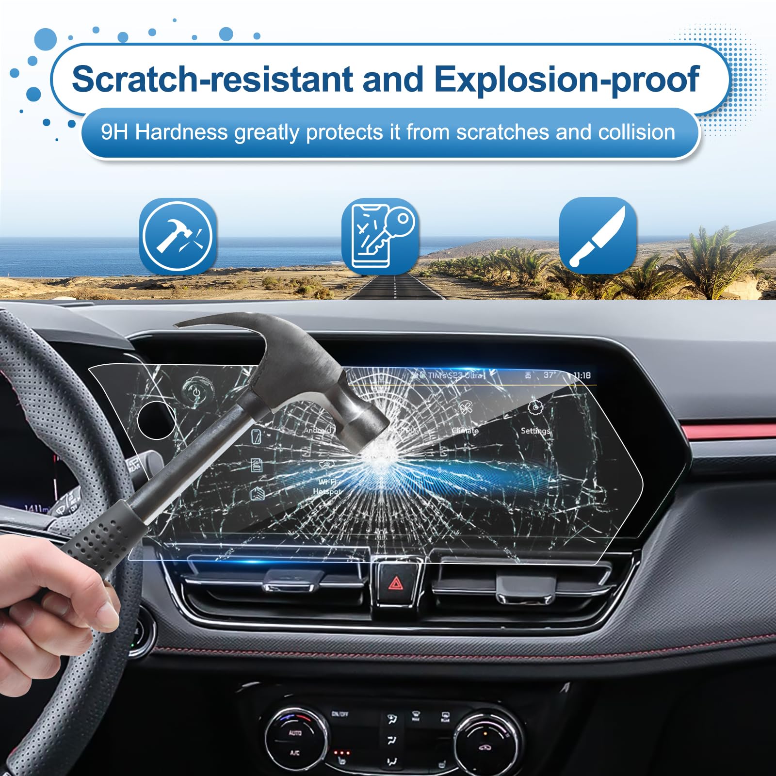 Coleya 2024 2025 Chevy Trailblazer Screen Protector For Chevrolet Trailblazer (Lt/Ls/Activ/Rs) 11 Inch Touch Screen, 9H Tempered