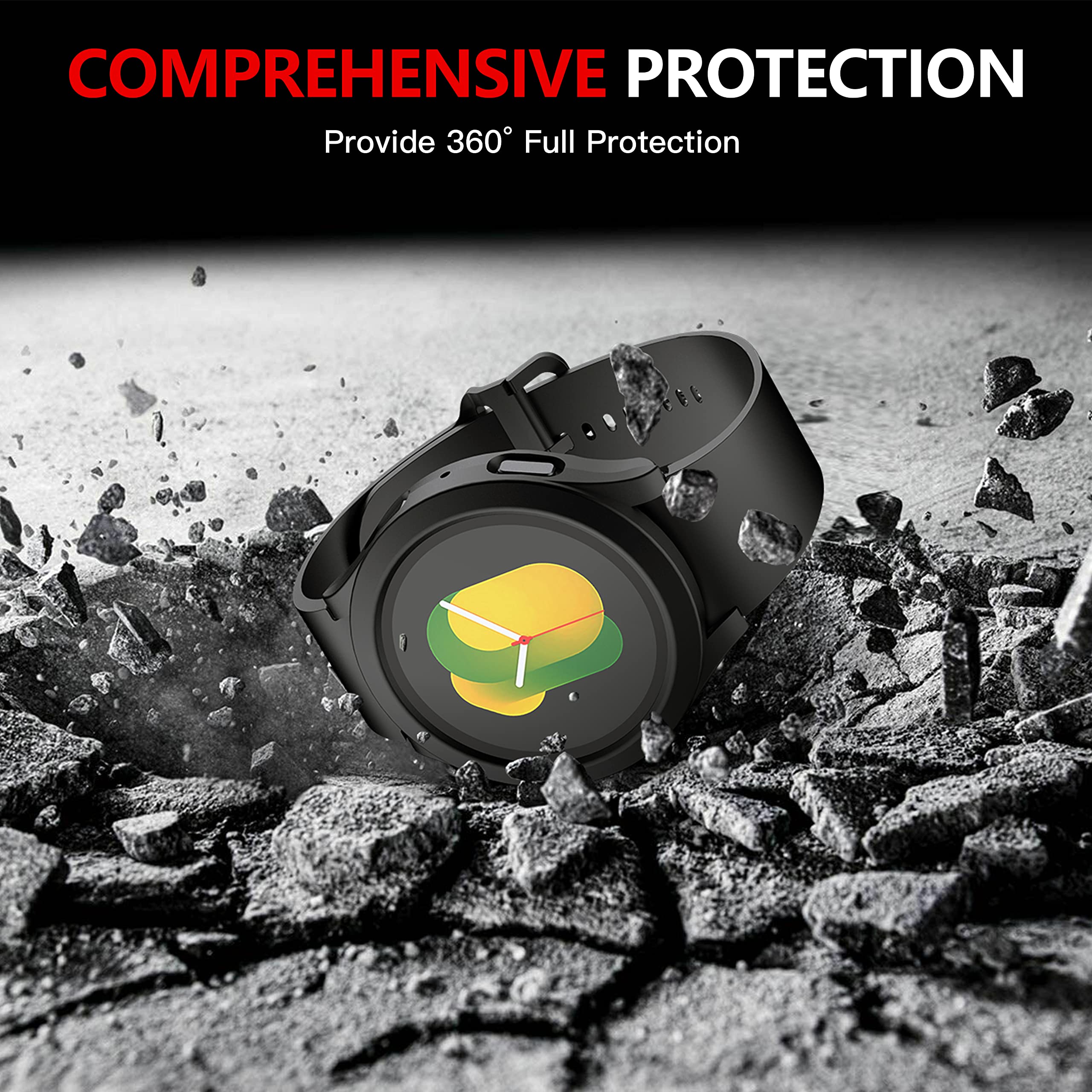 Misxi 2 Pack Hard Pc Case With Screen Protector For Samsung Galaxy Watch 5 Galaxy Watch 4 40Mm, Ultra Thin Scratch Resistant Cov