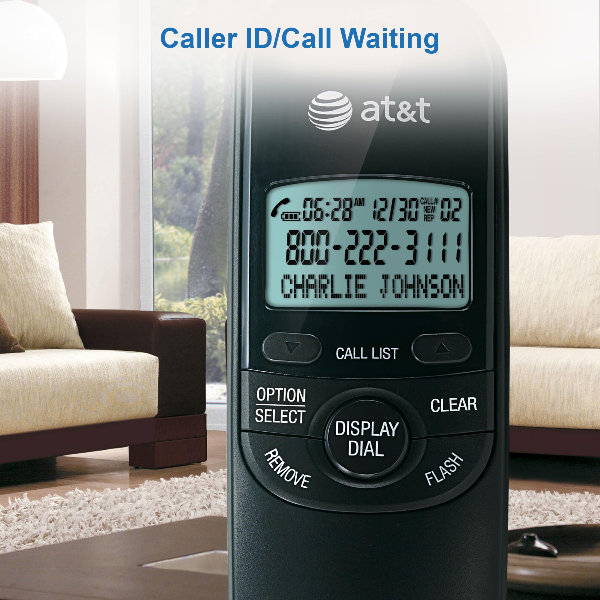 At&T Tr1909B Trimline Corded Phone With Caller Id, Black