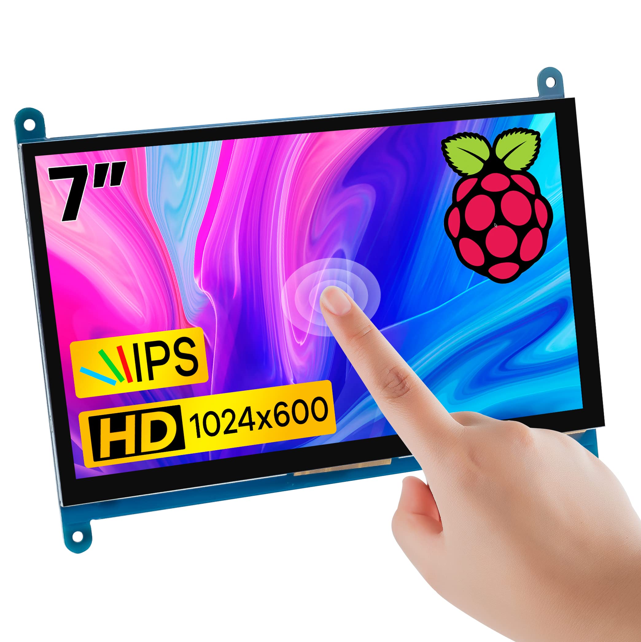 Hosyond 7 Inch Ips Lcd Touch Screen Display Panel 1024  600 Capacitive Screen Hdmi Monitor For Raspberry Pi5/Pi4/Pi3/Zero W, Bb