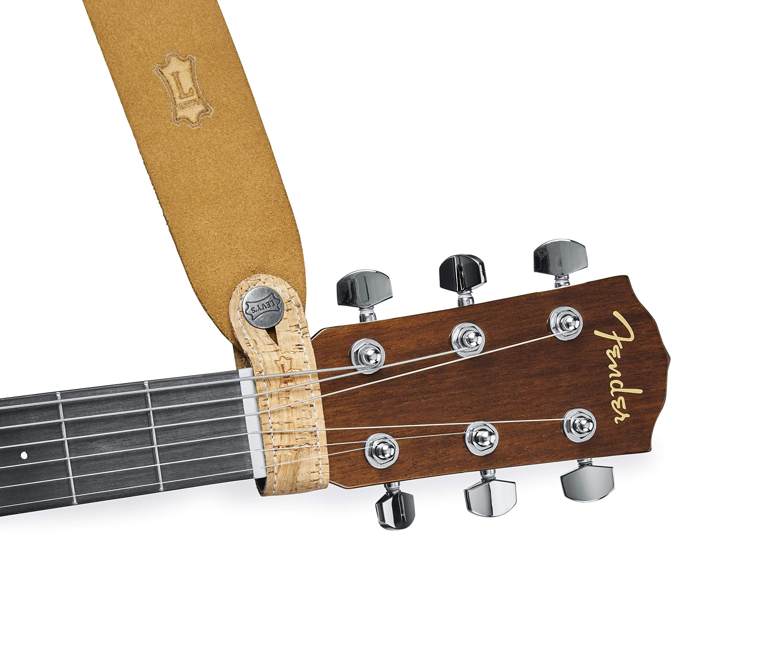 Levy'S Leathers Headstock Strap Adapter For Acoustic Guitars; Natural Cork (Mm18X Nat)