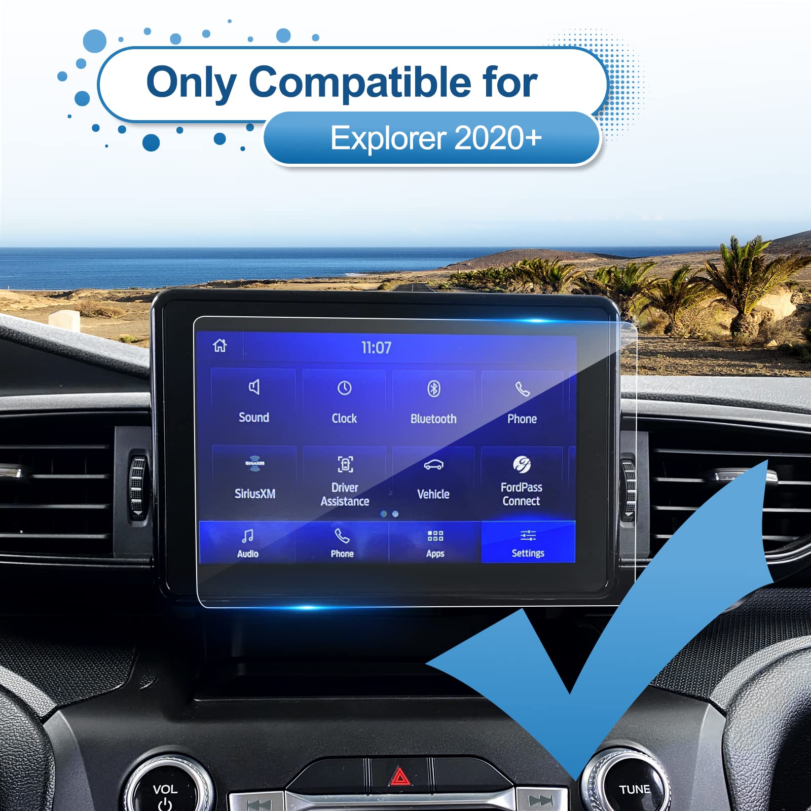 Coleya 2020 2021 2022 2023 2024 Explorer Screen Protector For Ford Explorer (Xlt/St Line/Limited/Timberline) 8 Inch Touch Screen