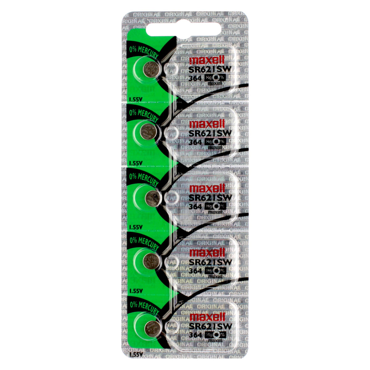 5Pk Maxell Silver Oxide Sr621Sw Low Drain Watch Battery Replaces 1175So, 164, 280 34, 362, 531, 602, Ag1, D 364, D364, Gp364, L6