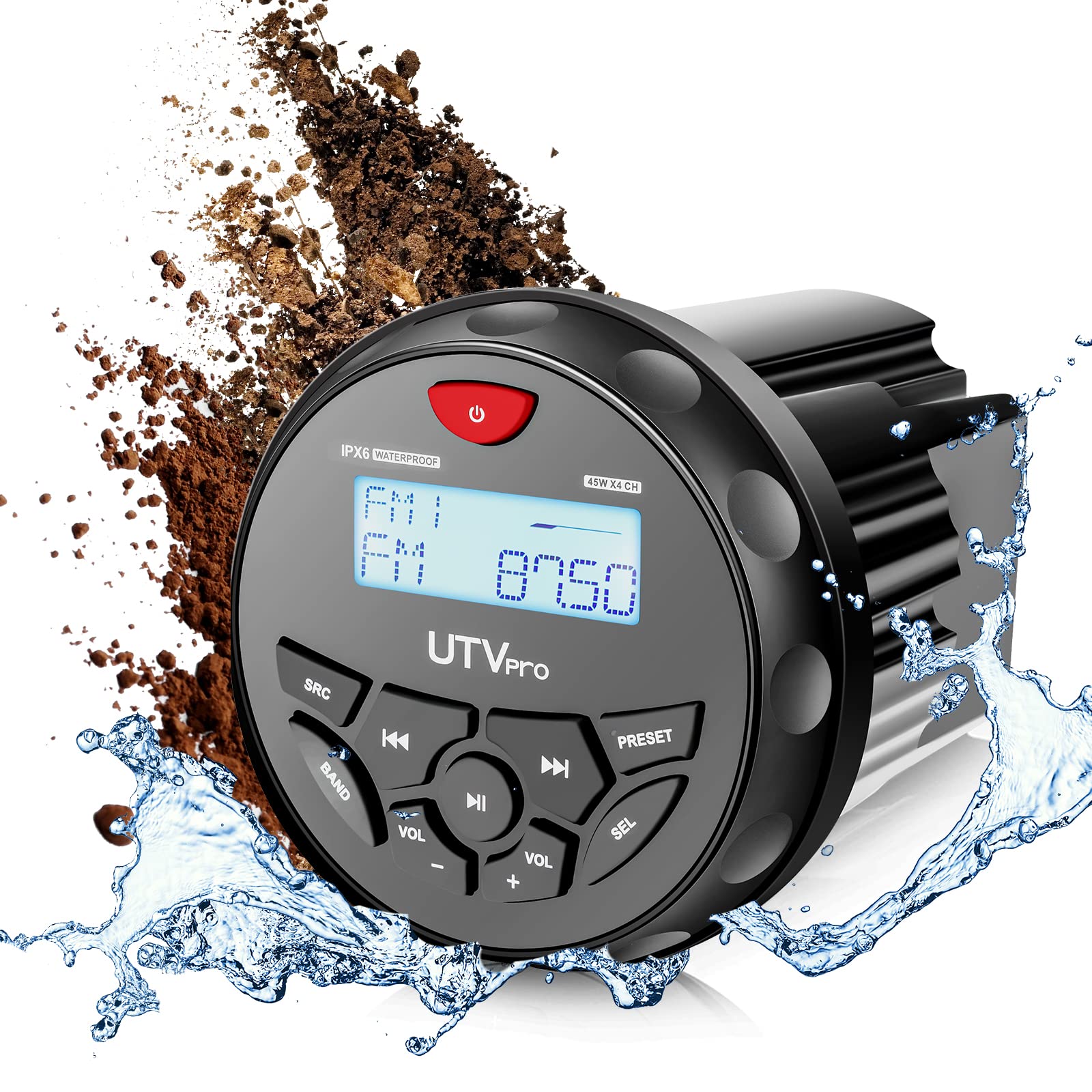 Boat Bluetooth Marine Stereo Radio Boat Radio Am Fm Tuner Bluetooth Streaming Music Digital Media On Boats Golf Cart Atv Utv And