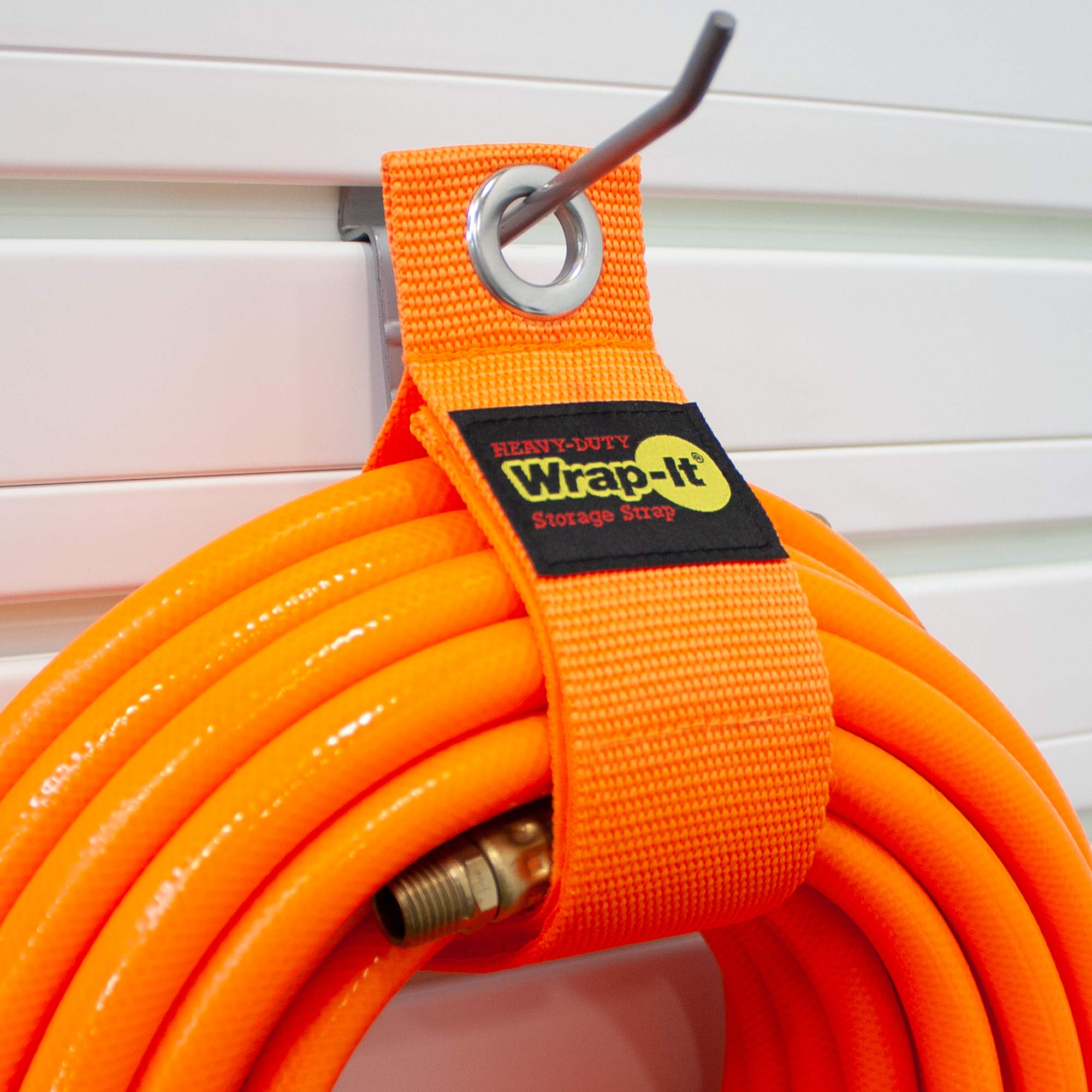 Wrap-It Storage Heavy-Duty Storage Straps 6-Pack Blaze Orange 17-inch for Garage Organization & Cord Hanger