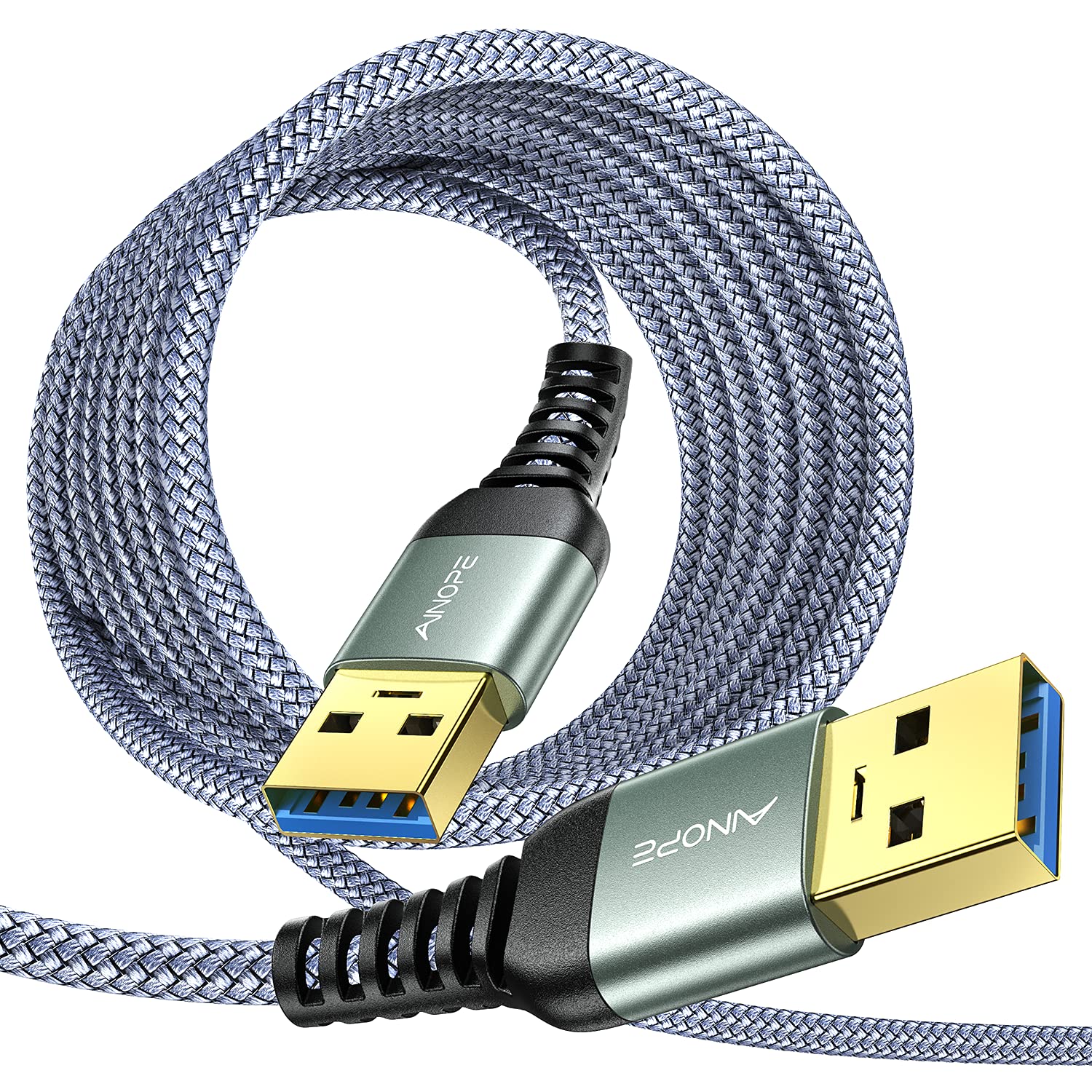 Ainope [10Ft+10Ft] Usb 3.0 Cable, Usb To Usb Cable, Usb A Male To Male Cable [Never Rupture] Double End Usb Cord Compatible With