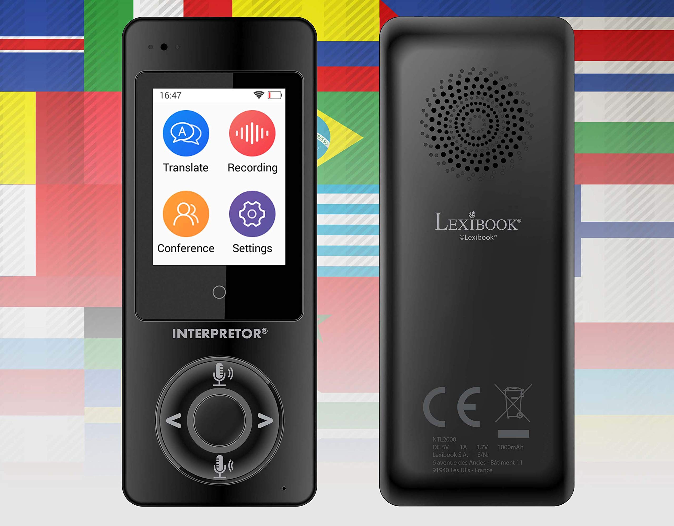 Lexibook Interpretora, Instant Talking Translator, 75 Languages, Accurate Translations Of Professional Quality, Touch Screen, Gr