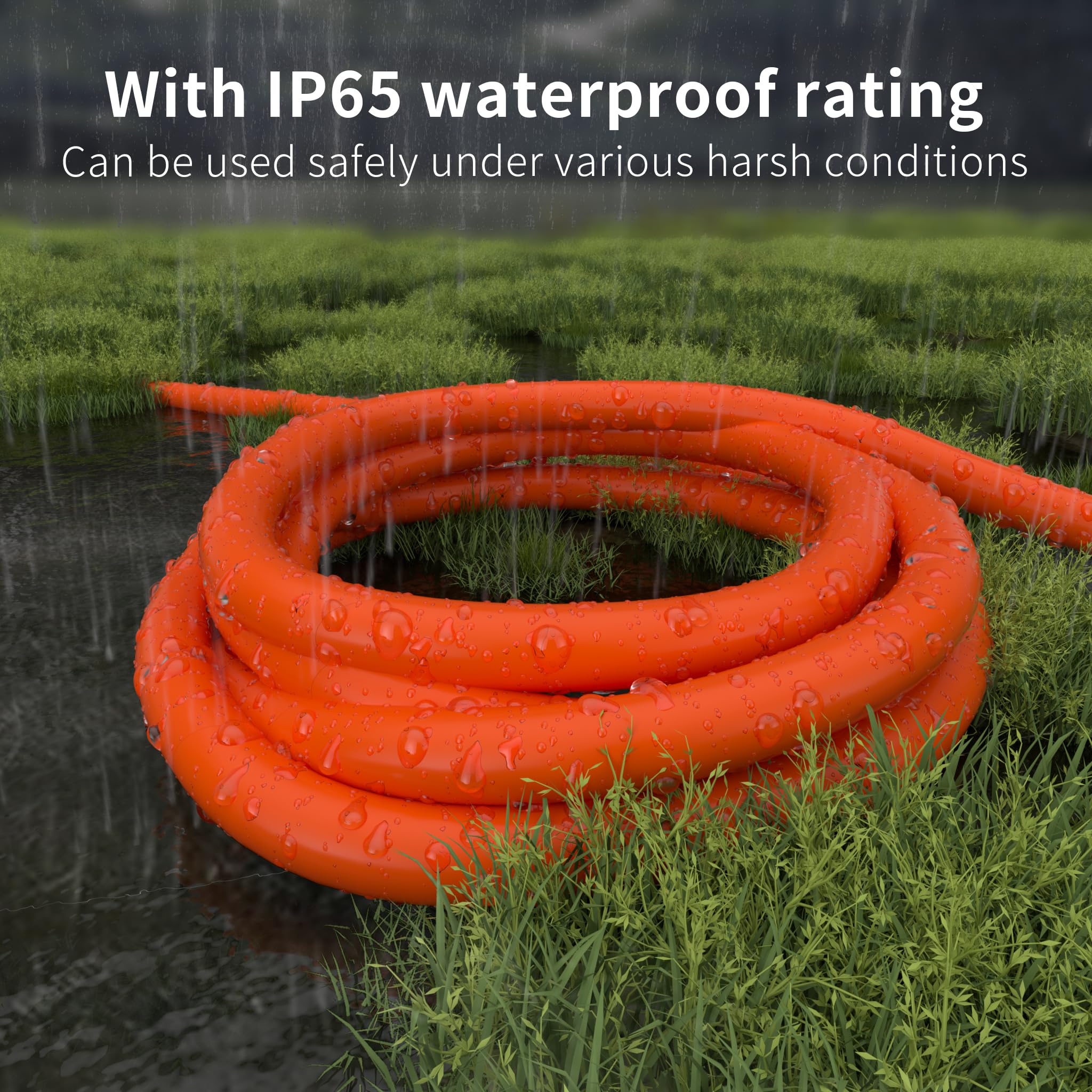 Huanchain 12/3 Gauge Heavy Duty Outdoor Extension Cord 25 Ft Waterproof With Lighted End, Flexible Cold Resistant 3 Prong Electr