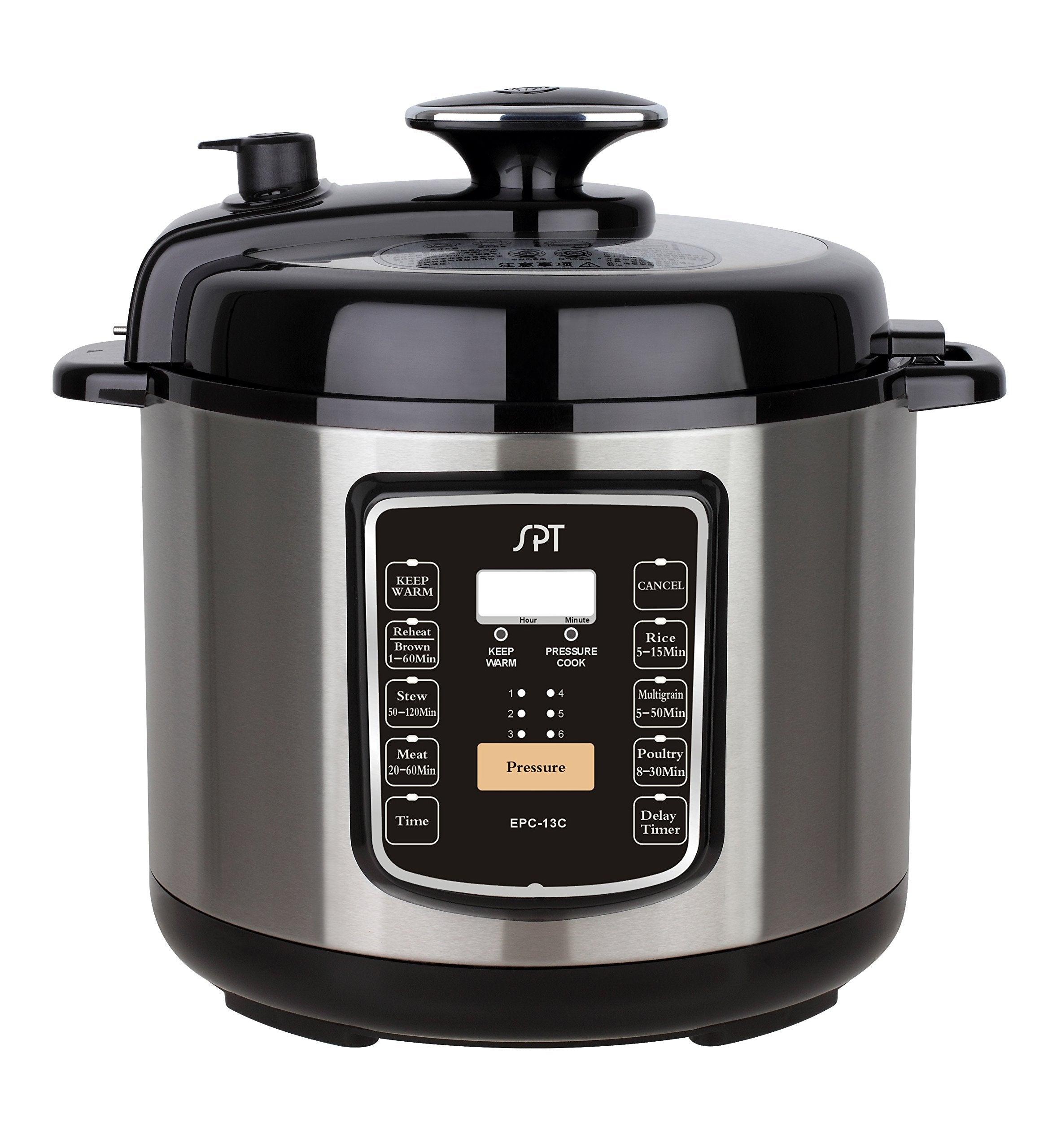 SPT EPC13C Electric Pressure Cooker with Quick Release Button, 6.5 quart, Stainless Steel