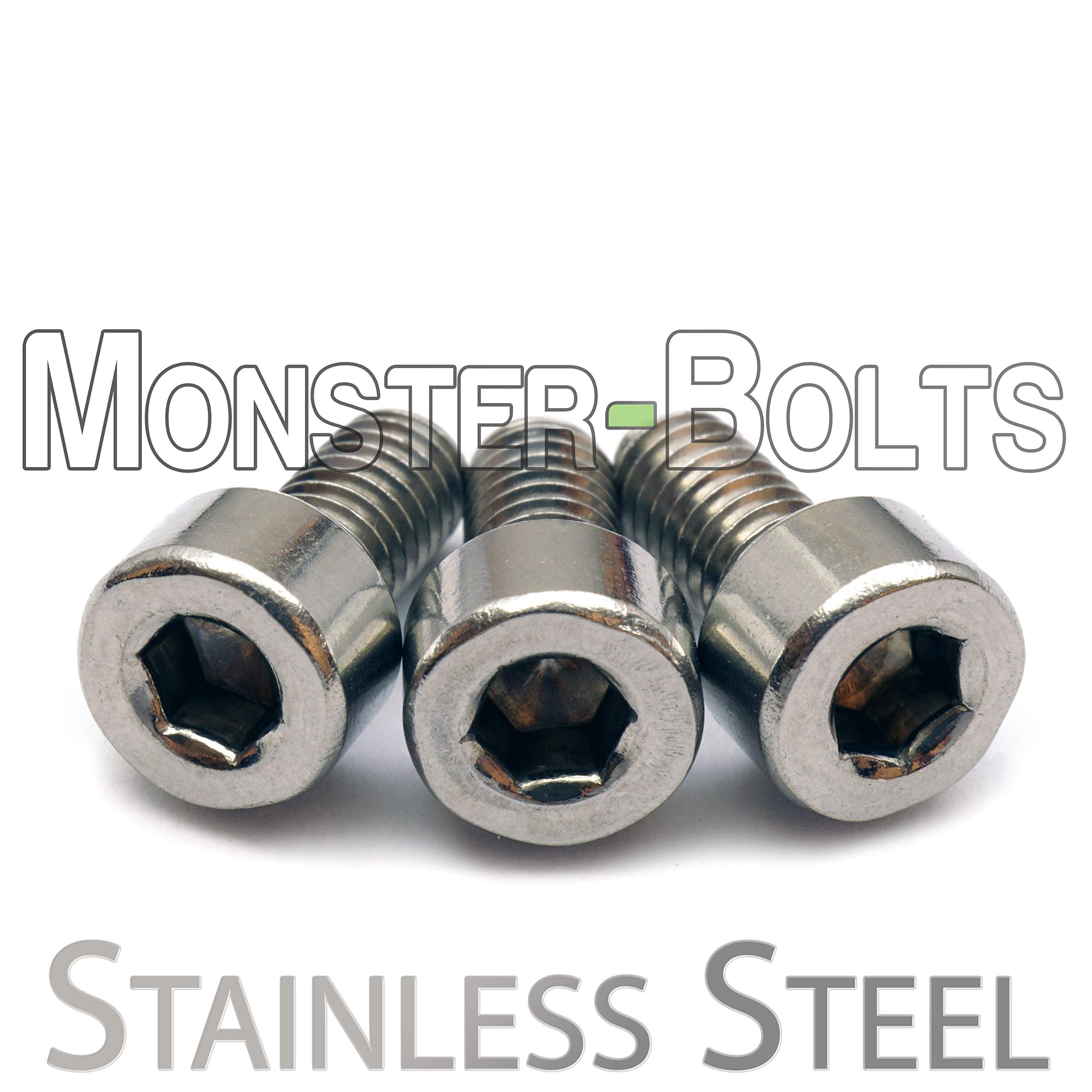 Stainless/Black Alloy Steel/Titanium - Floyd Rose Style Guitar Locking Nut Screws Set - Monsterbolts (Qty 4, Stainless)