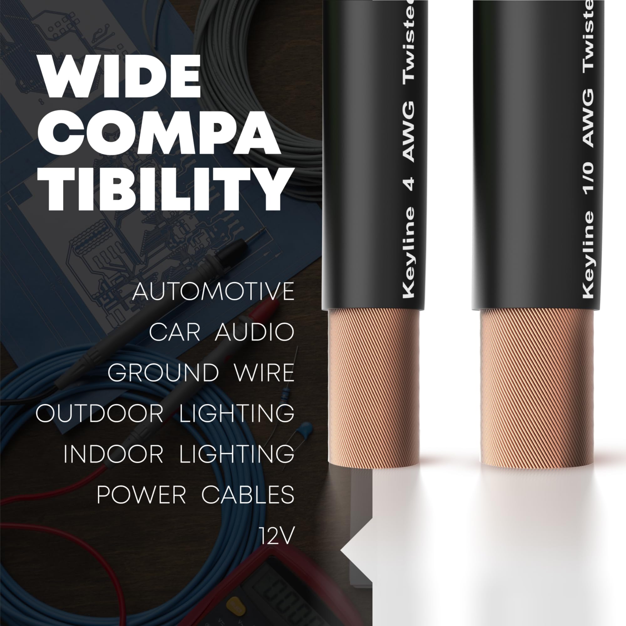 4 Awg Gauge Wire (25Ft) Black | Oxygen Free Copper (Ofc), Automotive Wire, Power/Ground, Battery Cable, True Spec Welding & Auto