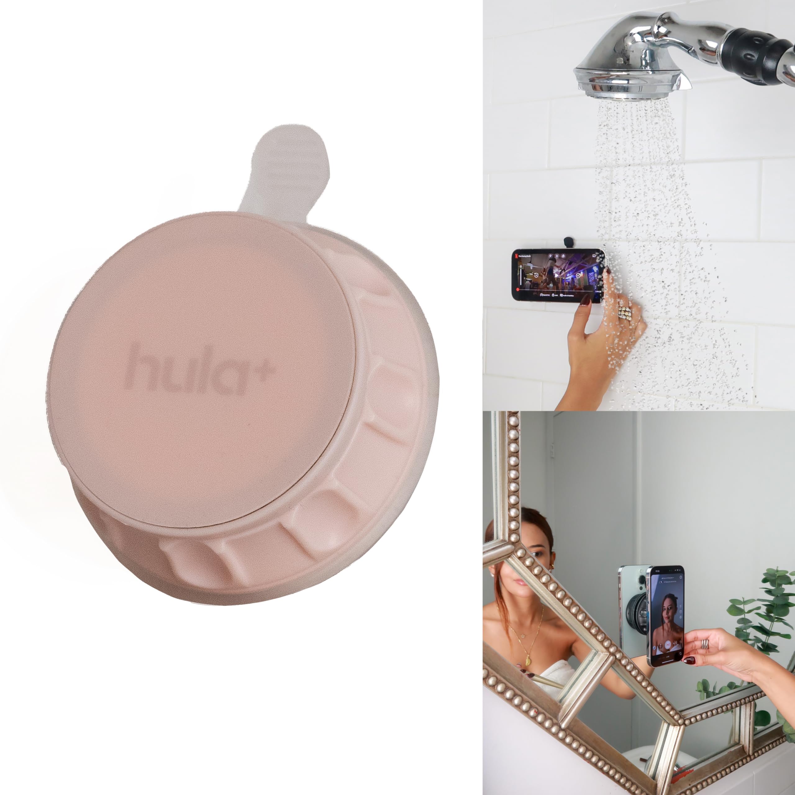 Hula+ Magsafe Phone Holder Portable Mount, Reusable Stand For Shower, Mirror, Kitchen, Window, & Bathroom Compatible With Magsaf