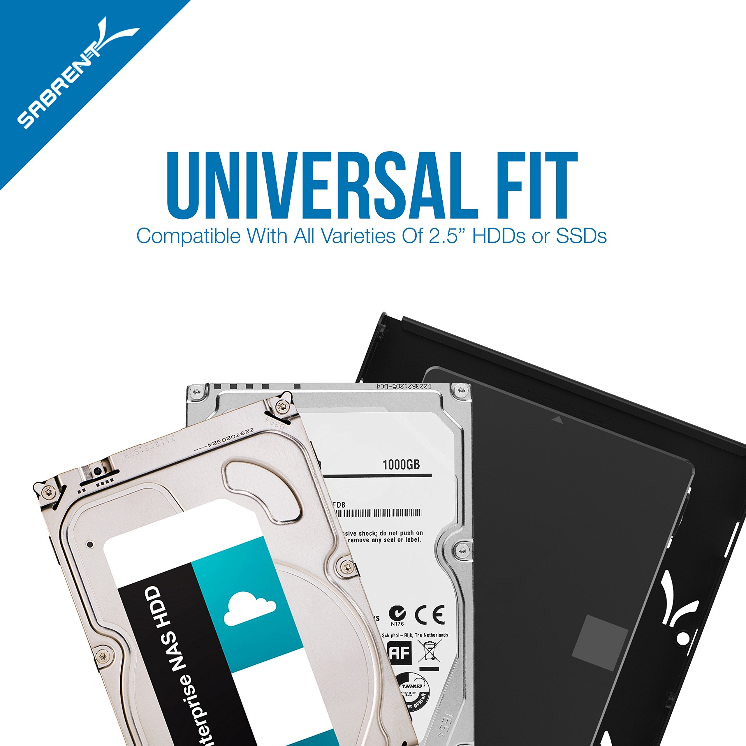 Sabrent 3.5 Inch To X2 Ssd / 2.5 Inch Internal Hard Drive Mounting Kit [Sata And Power Cables Included] (Bk Hdcc)