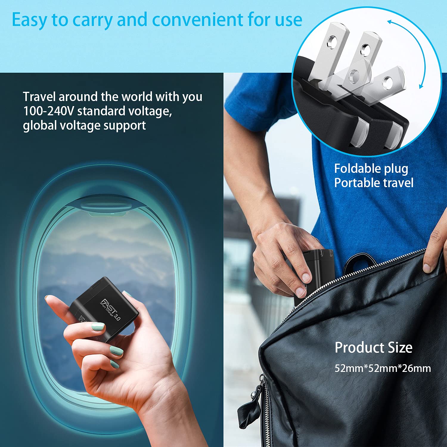 Usb C Charger 2Pack, Iseekerkit 30W 3 Port Fast Type C Wall Charger Block With Pd 3.0 + 5V/2.4A Foldable Usb C Charging Block Pl