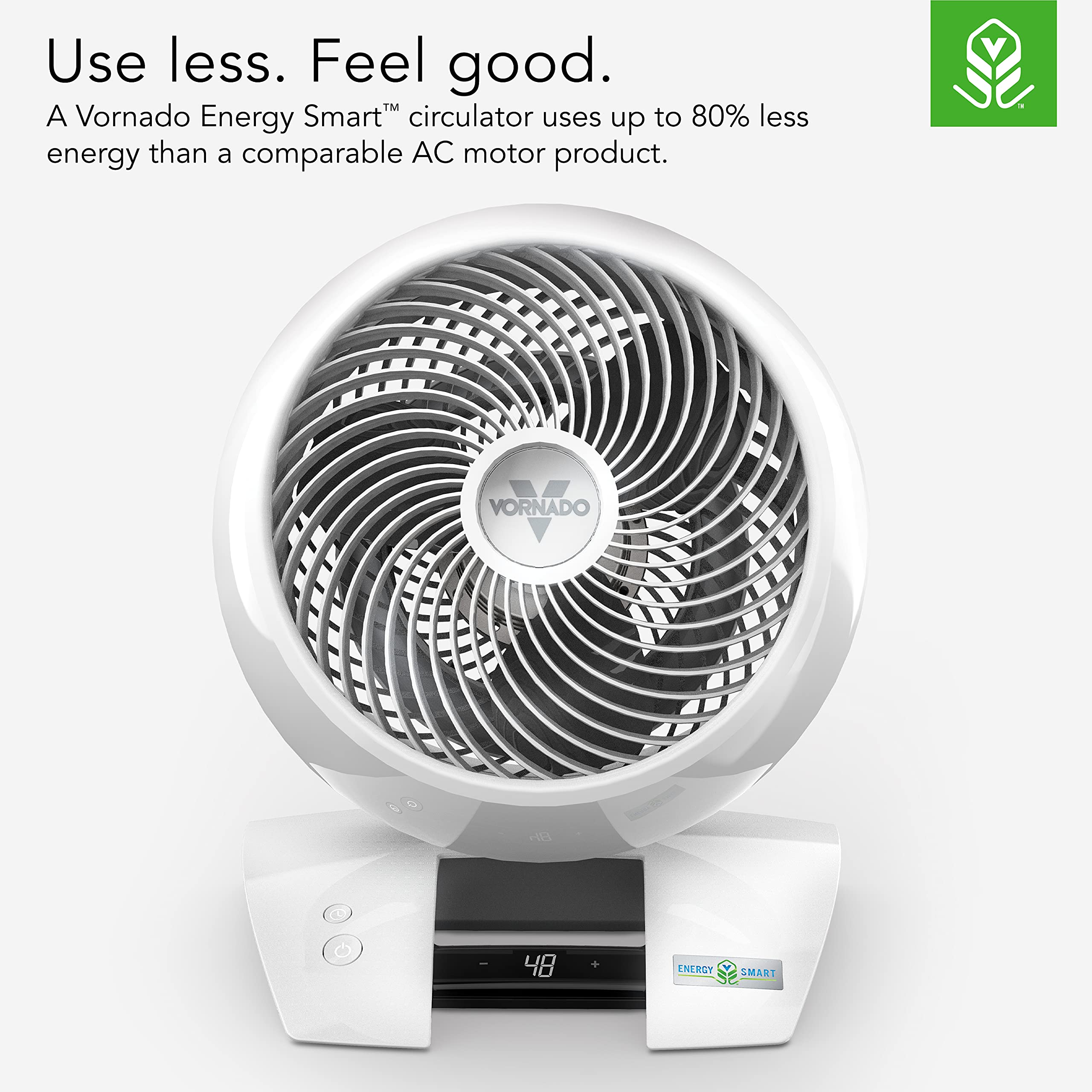 Vornado 6303Dc Energy Smart Medium Air Circulator Fan With Variable Speed Control, White