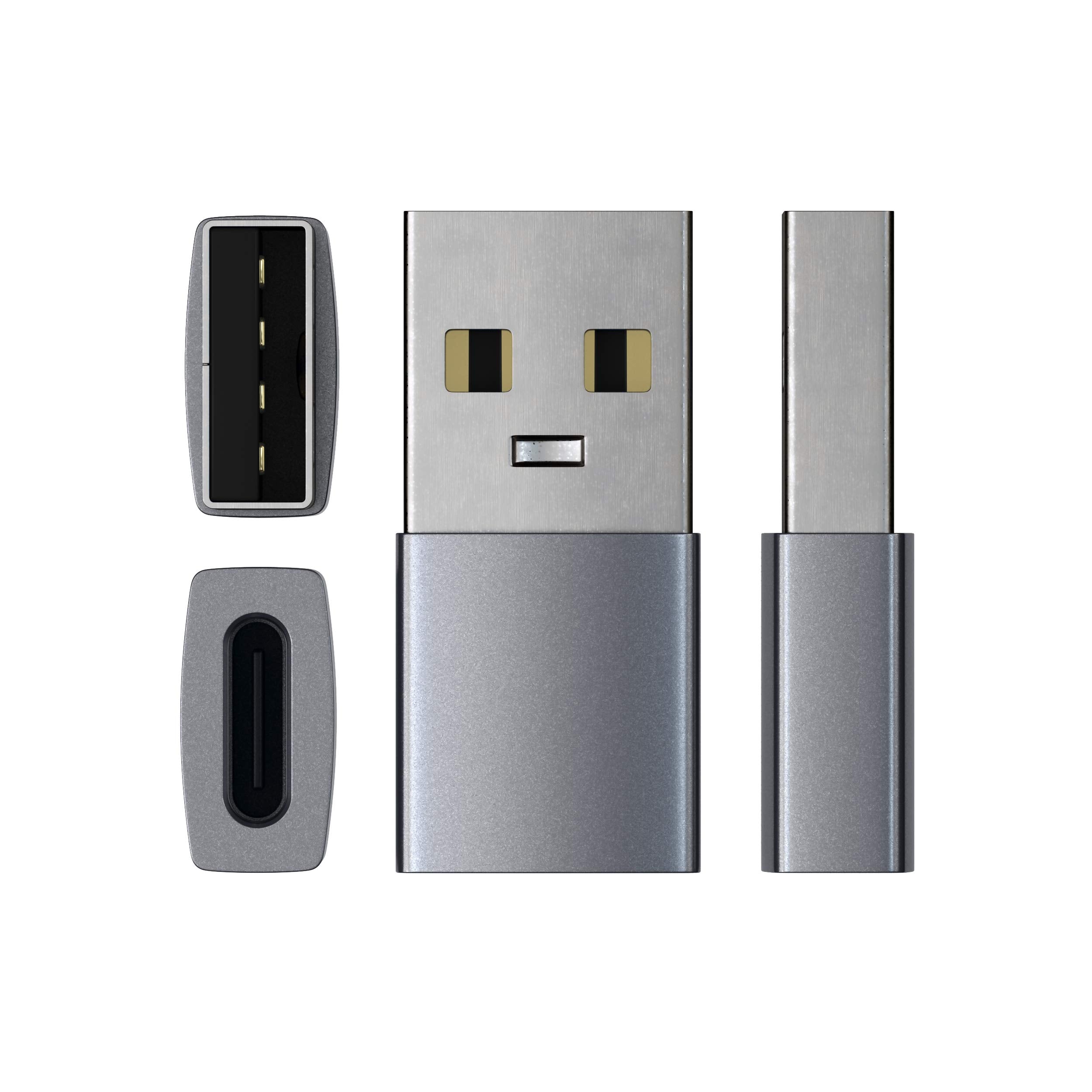 Satechi Type A To Type C Adapter Converter   Usb A Male To Usb C Female   Compatible With Imac, Macbook Pro/Macbook, Laptops, Pc, Computers And More (Space Gray)