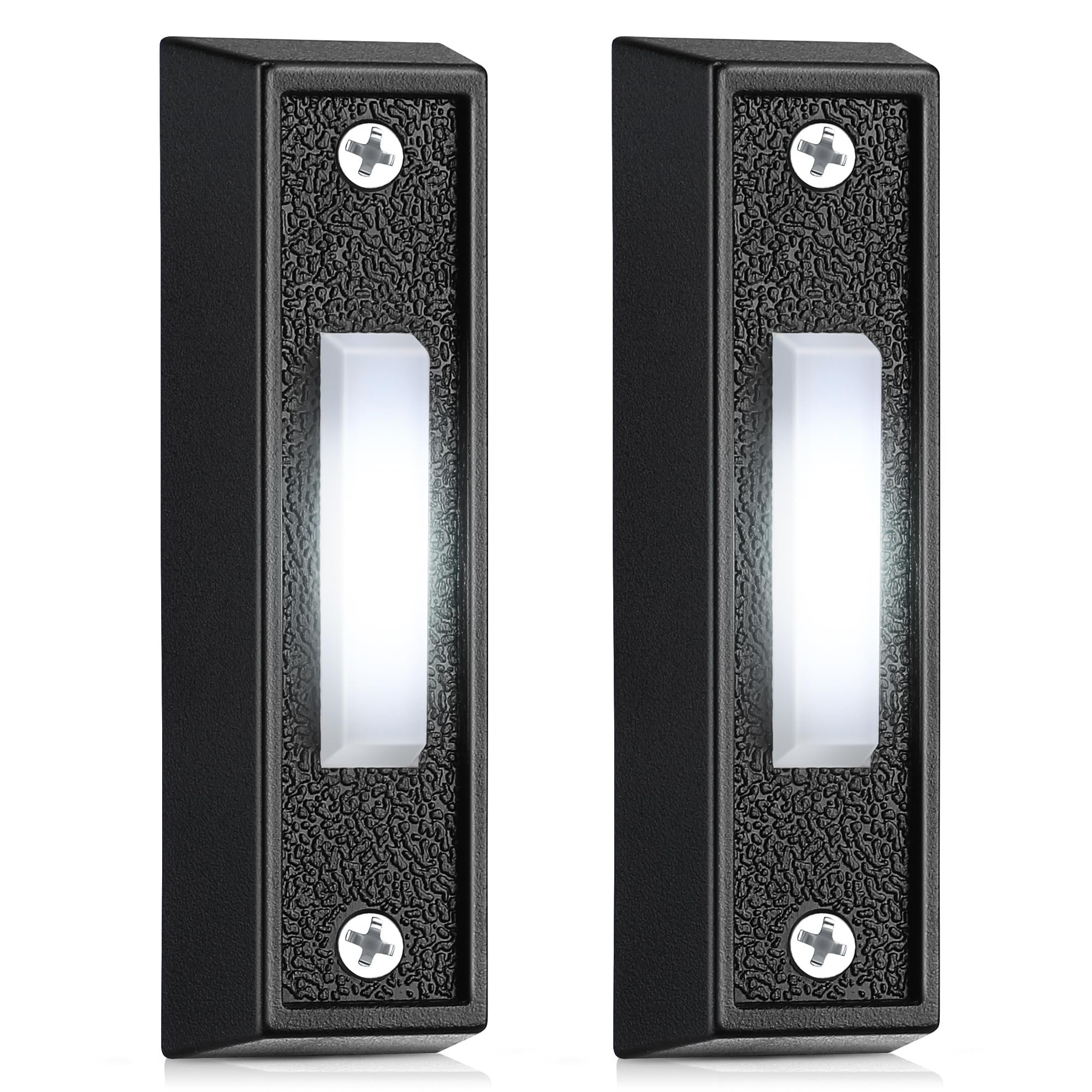 Saillong 2 Pieces Lighted Doorbell Button, Wall Mounted Garage Door Opener Switch With Led Light Compatible With Most Wire Doorb