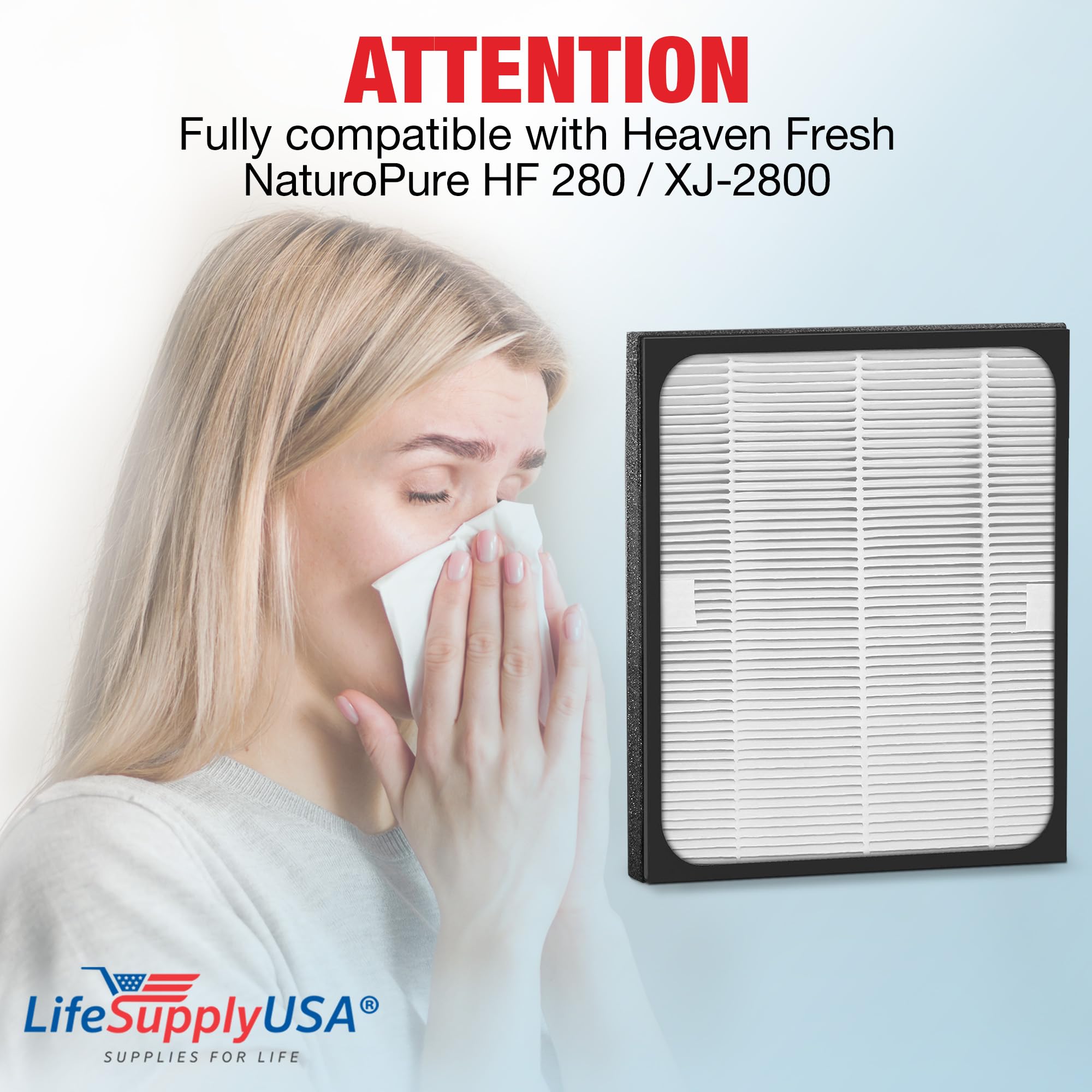 True Hepa Air Cleaner Replacement Filter Fits Heaven Fresh Naturopure Hf 280 / Xj 2800 Air Cleaner