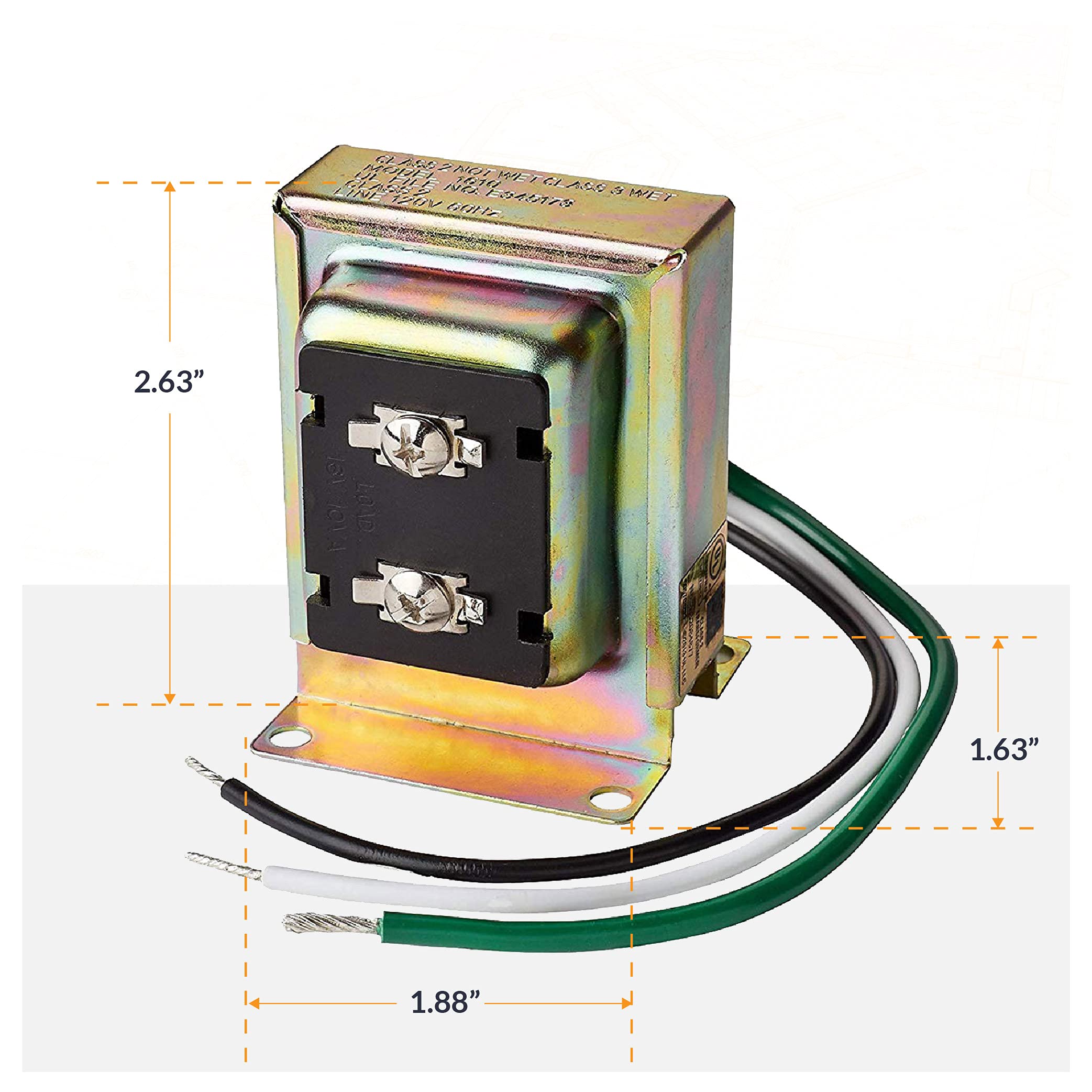 Newhouse Hardware Two Note Wired Door Bell Chime Kit W/Transformer & Surface Mount Lighted Push Buttons, 16Vac/10 Va, White