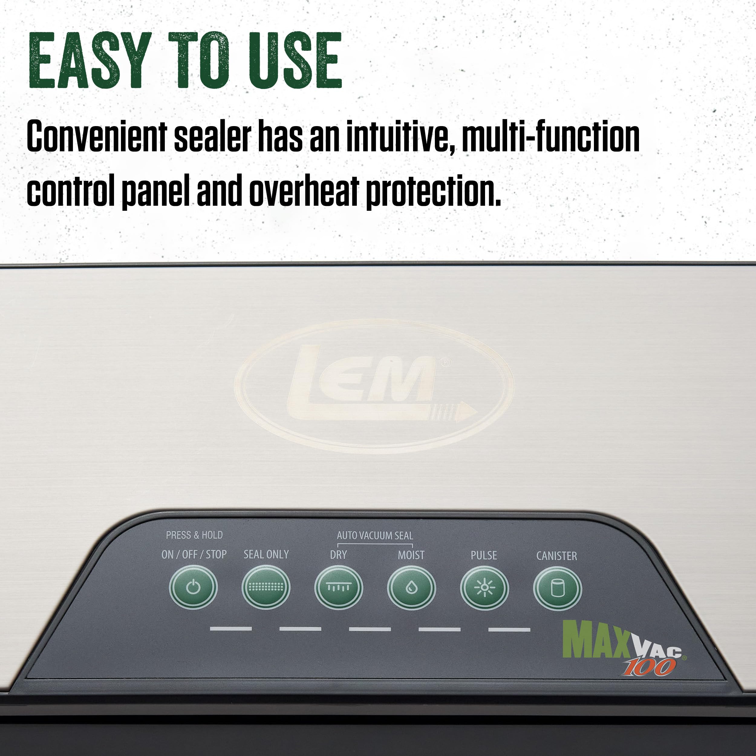 Lem Products Maxvac 100 Plastic Vacuum Sealer With 11.75 Inch Seal Bar, Silver And Black