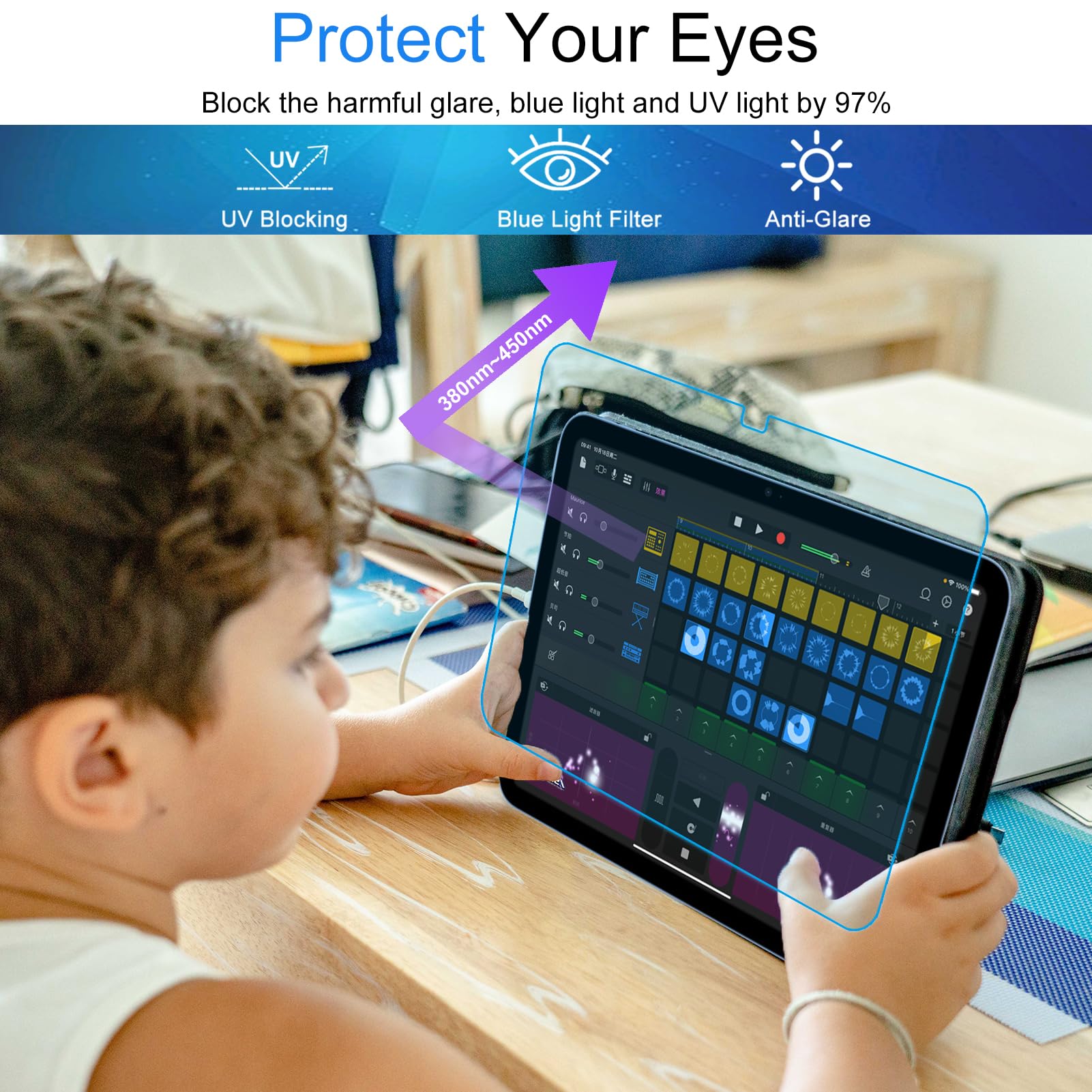 ?2 Pack?Blue Light Blocking Screen Protector For Ipad 10.9 Inch Tablet (2022 Released, 10Th Generation, A2696/A2757/A2777), Anti