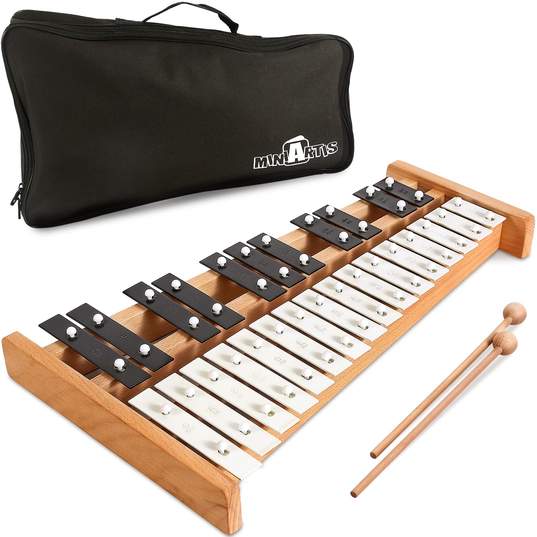 Miniartis Glockenspiel Xylophone | Full Size Glockenspiel Xylophone 27 Note Metal Keys For Adults & Kids | Percussion Instrument
