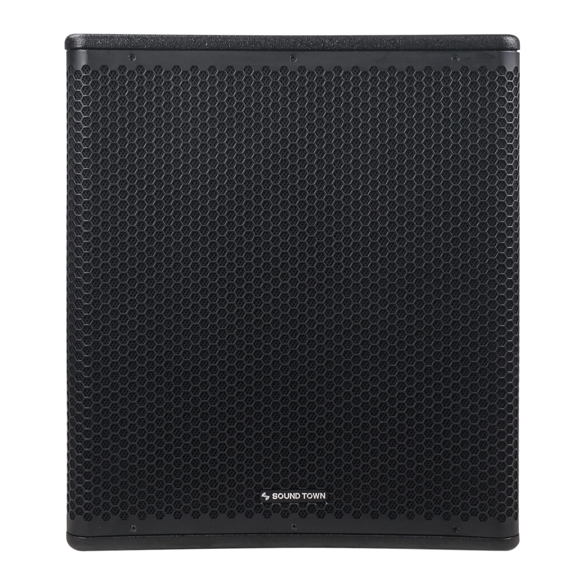 Sound Town Oberon Series 18" 1600W Powered PA Subwoofer, Class-D Amplifier, Plywood, Black, Model OBERON-18SPW