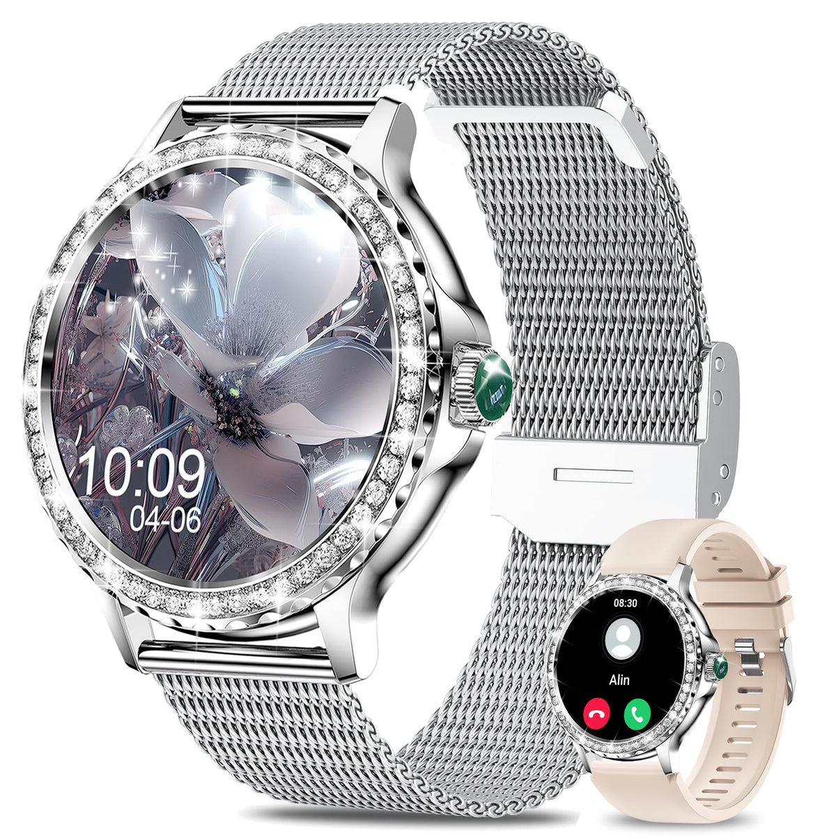 Smart Watches For Women, 1.3   Hd Fitness Tracker With Blood Pressure/Heart Rate Monitor, Bluetooth 5.2 Make Calls Smart Watch F
