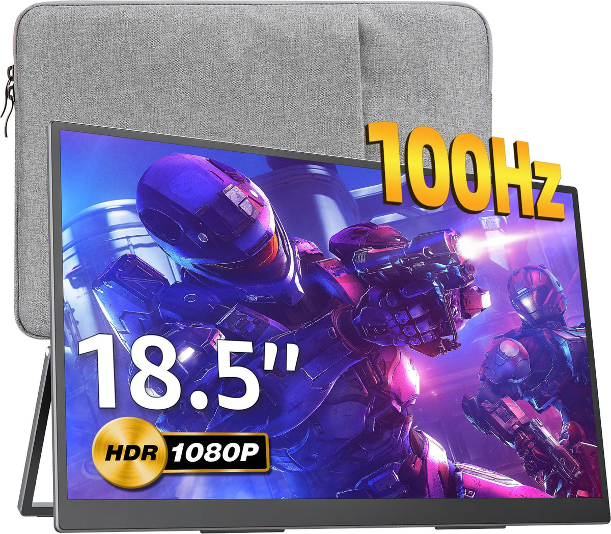 Upperizon Portable Gaming Monitor 18.5 Inch 1080P 100Hz 120% Srgb Usb C Hdmi Large Portable Monitor For Laptop Macbook Xbox Ps4/